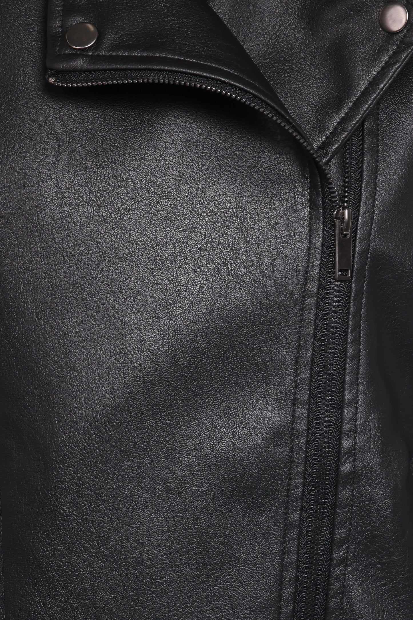 Parsons Oversized Faux Leather Moto Jacket - Black