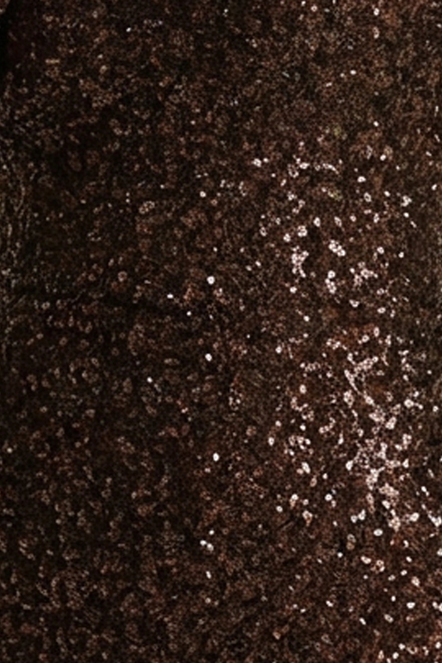 Galaxy Brown Sequin Turtle-Neck Long-Sleeve Maxi Dress