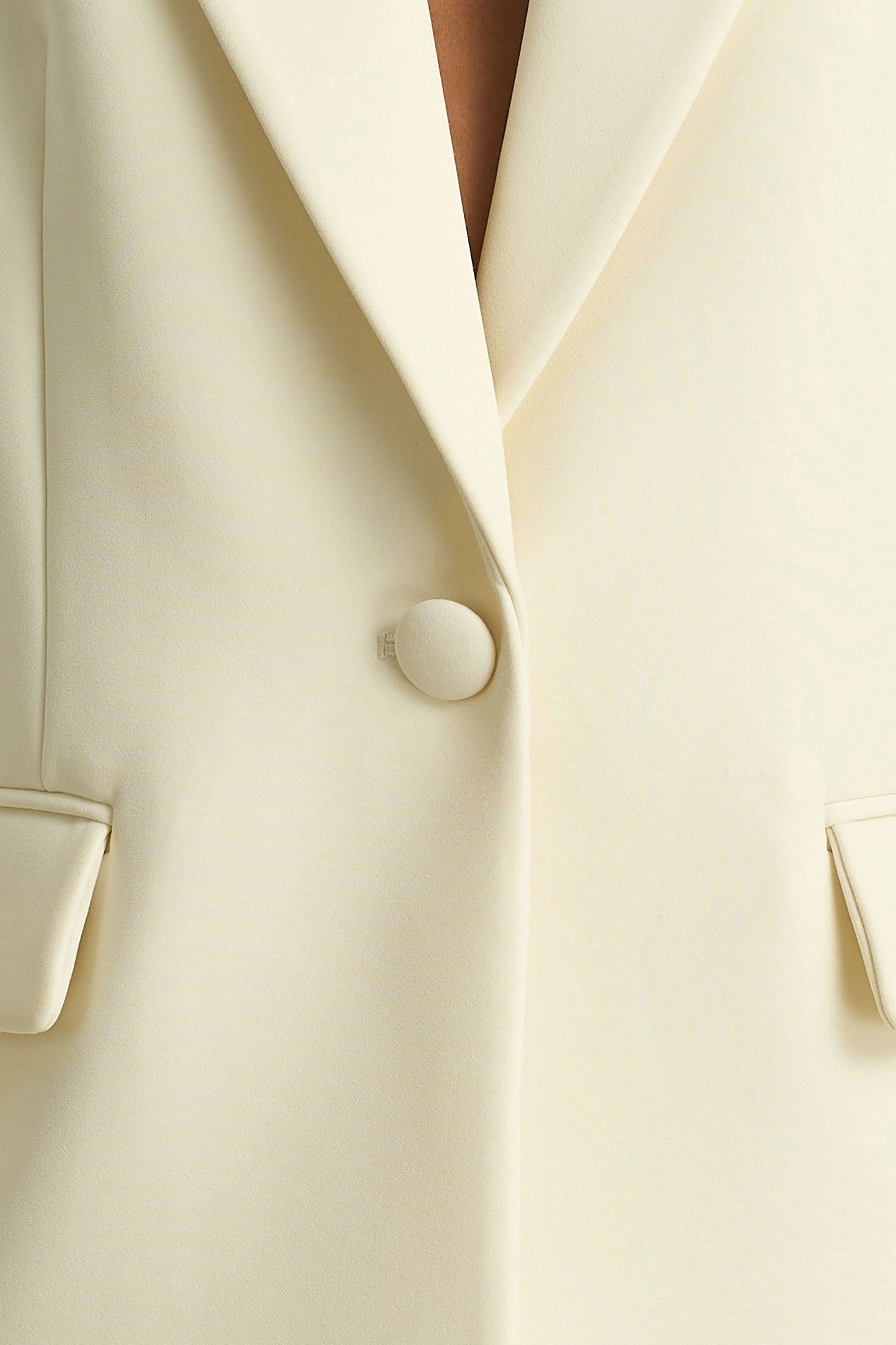 Katherine Cream Oversized Plunge-Neck Blazer