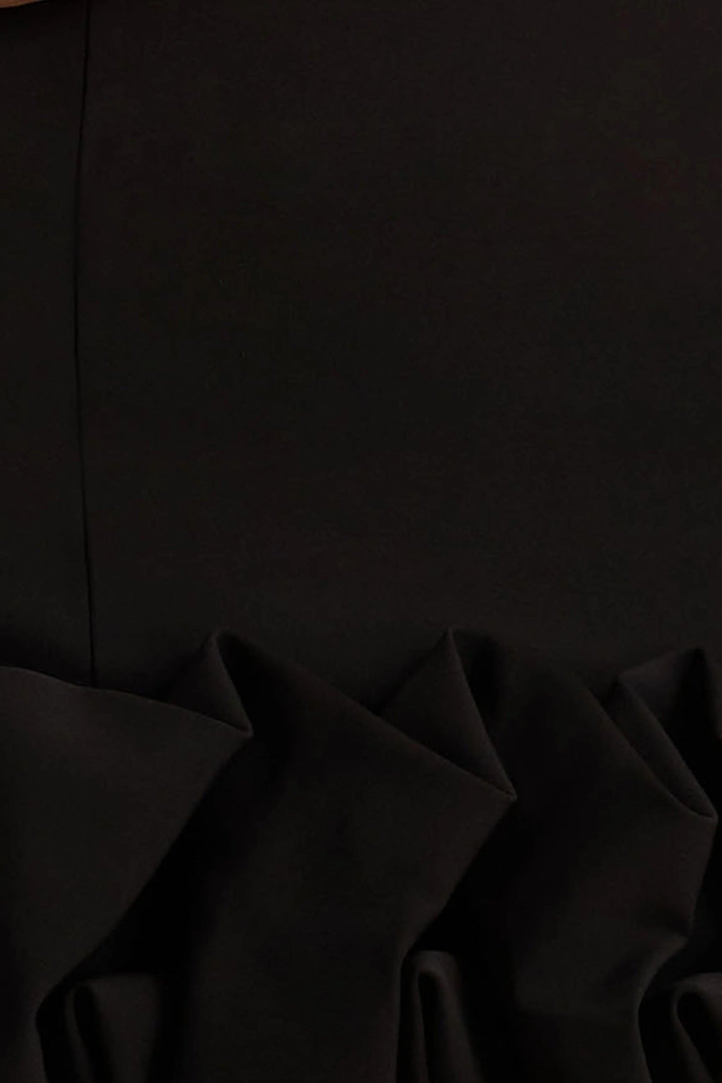Geneve Black Halter-Neck Mini Dress With Ruffled Trim