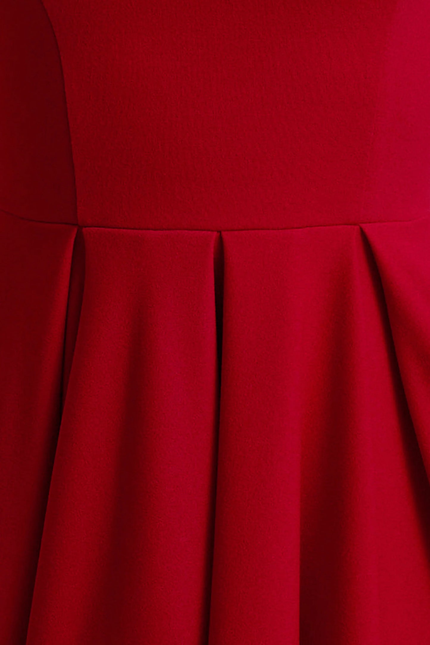 Parina Red Strappy Volume-Hem Midi Dress