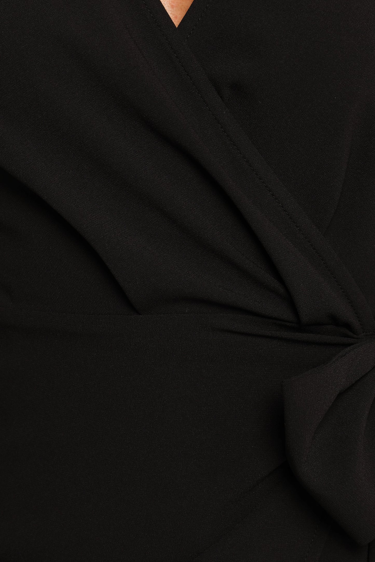 Lilian Long Sleeve Wrap Mini Dress - Black