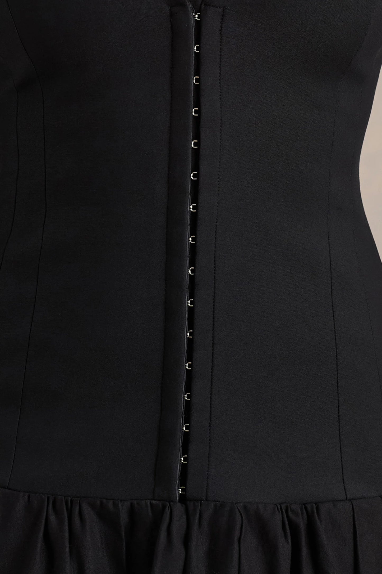 Cosmopolitan Black Plunge-Neck Tailored Midi Dress With Pleated Hem