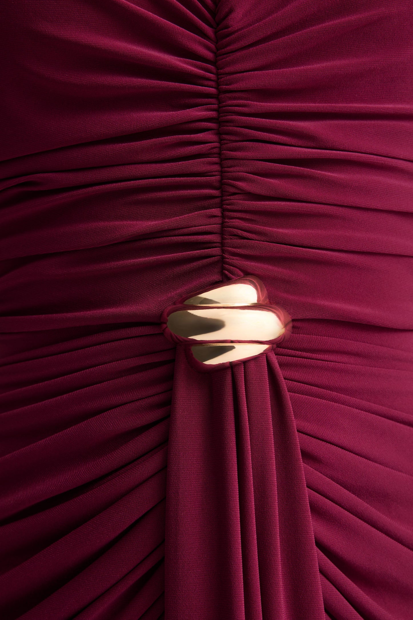 Beverly Burgundy Bandeau Maxi Dress With Gathered-Detailing