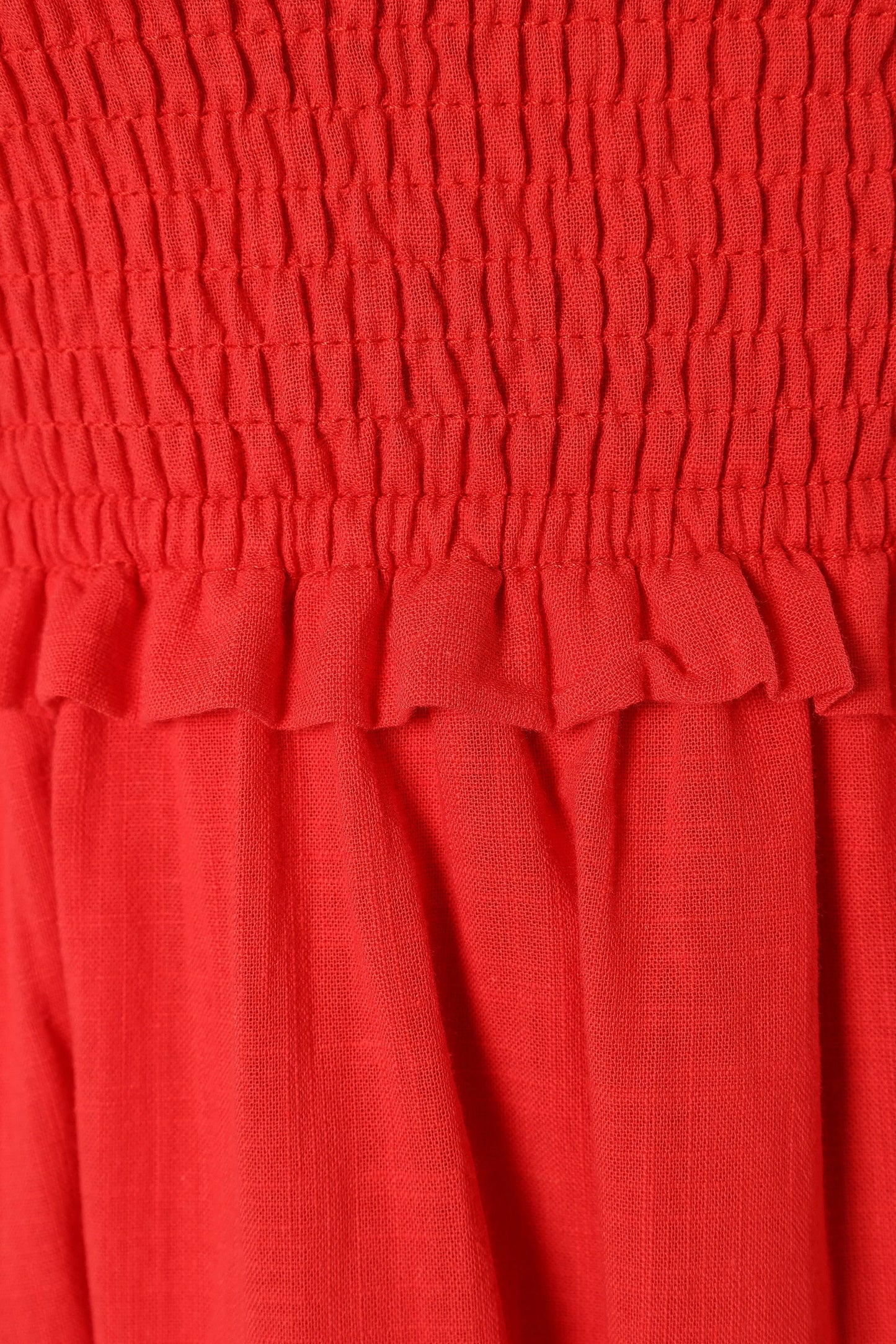 Katriona Strapless Midi Dress - Red