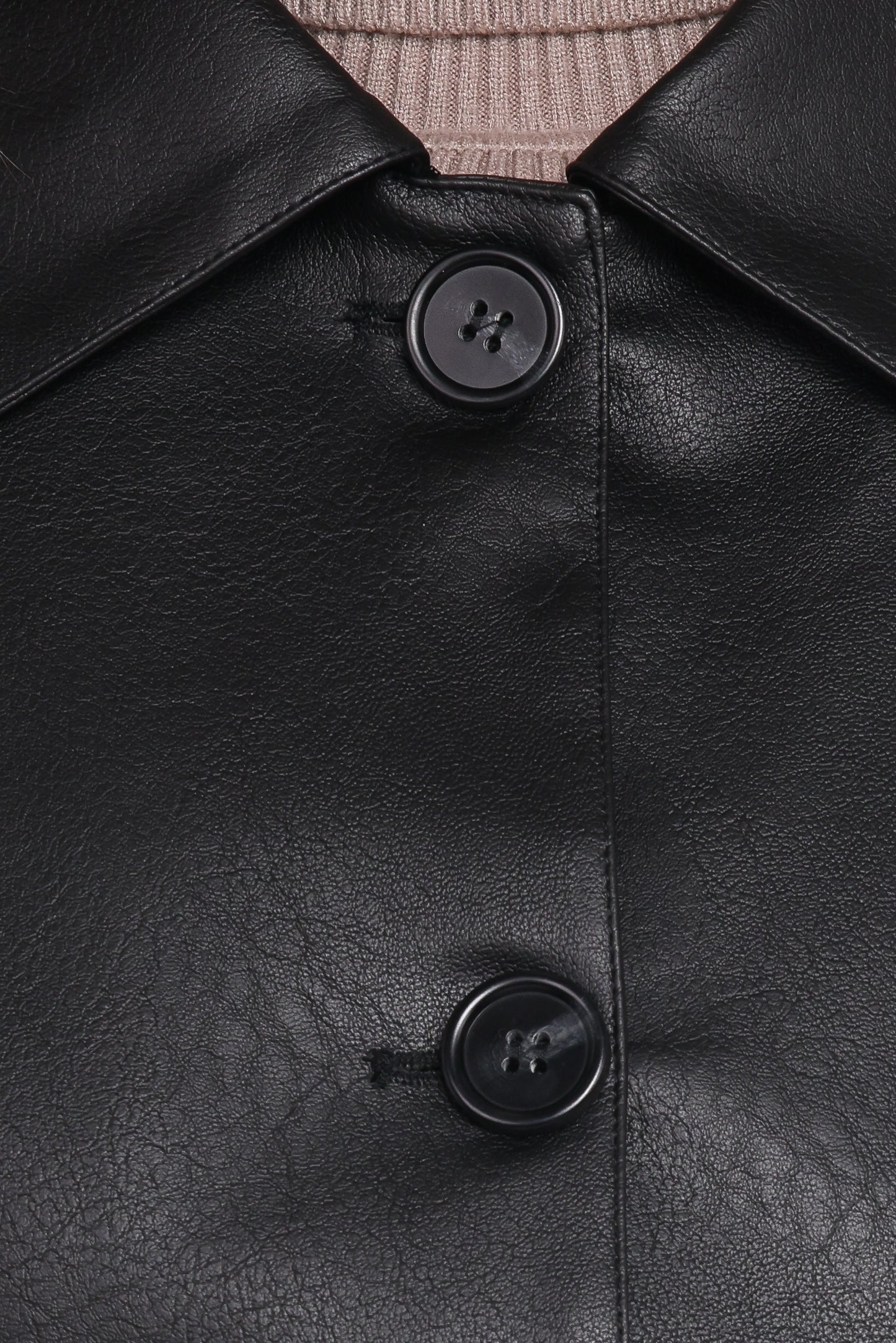 Hope Crop Faux Leather Jacket - Black