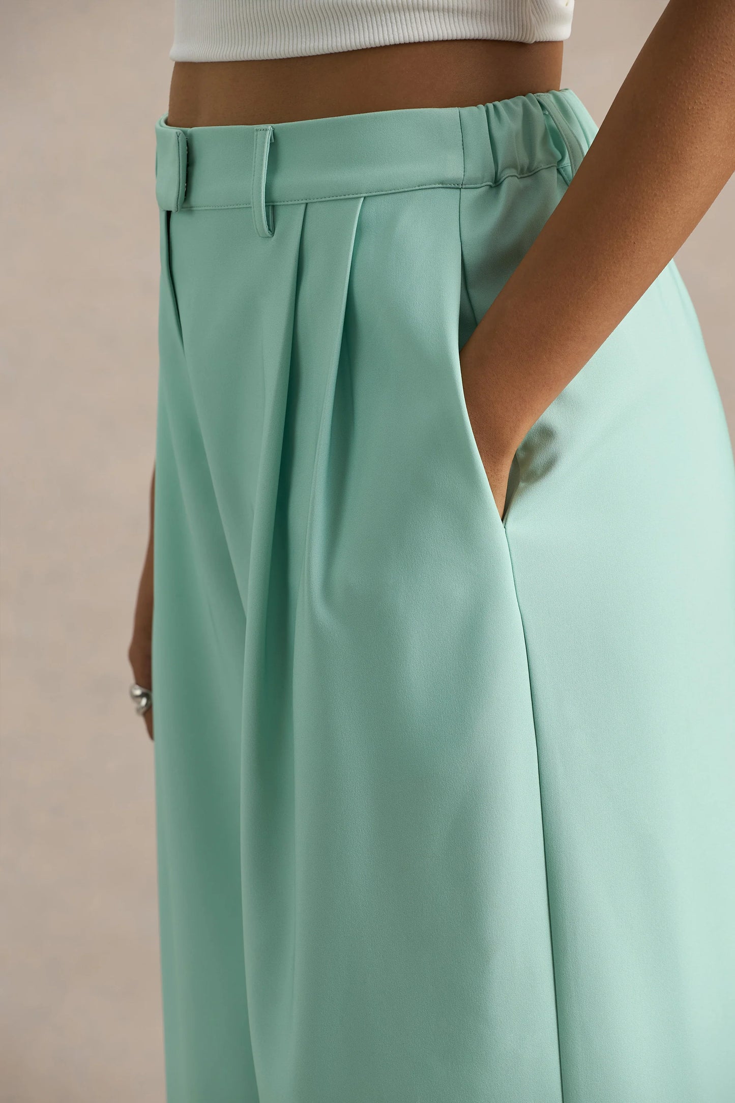 Safia Emerald Ombre Satin Wide-Leg