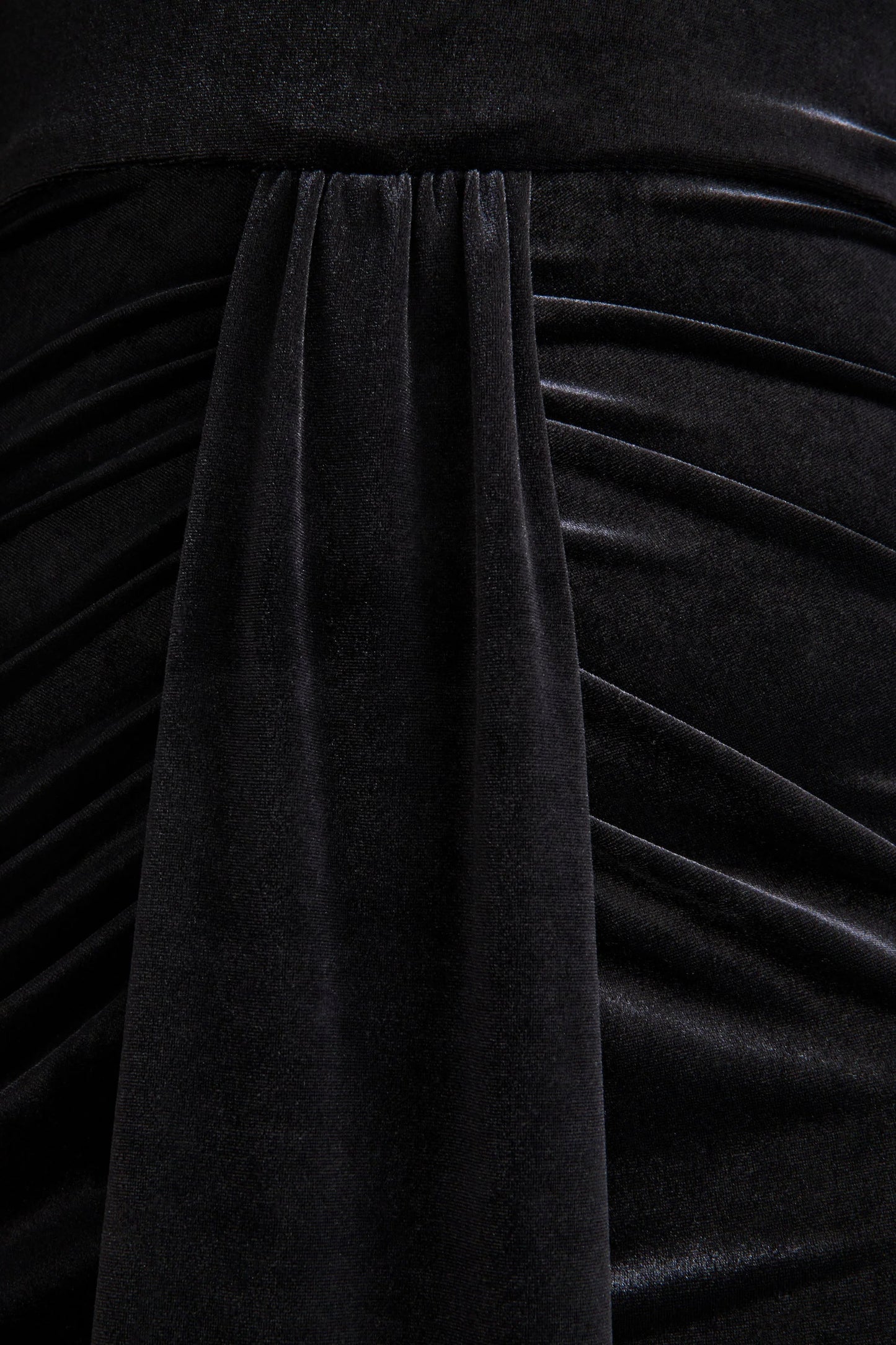 Adoring Black Velvet High-Neck Maxi Dress With Cape