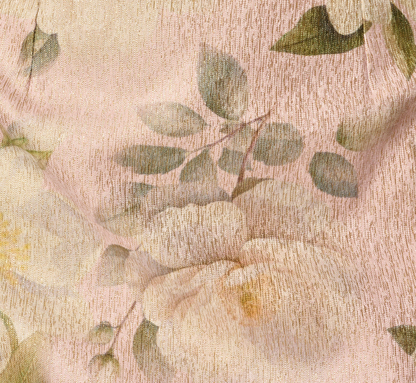 Beaded Square Neck Floral Jacquard Gown In Blush Multi