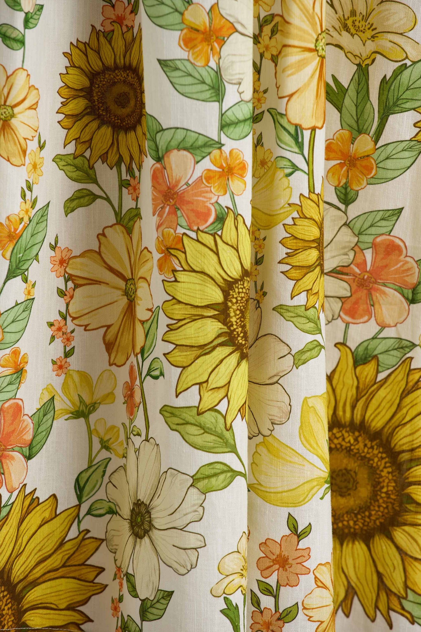 Ivory Sunflower Print Bandeau High-Low Midi Dress