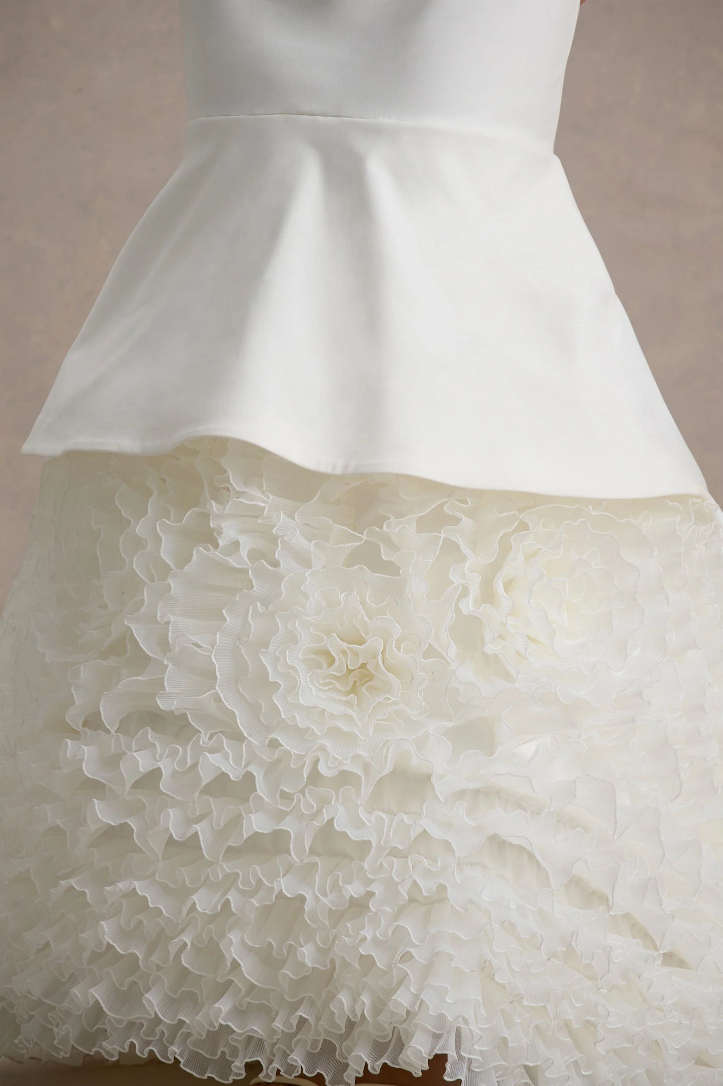 The Greatest White & Cream Bardot Maxi Dress With Tulle Skirt