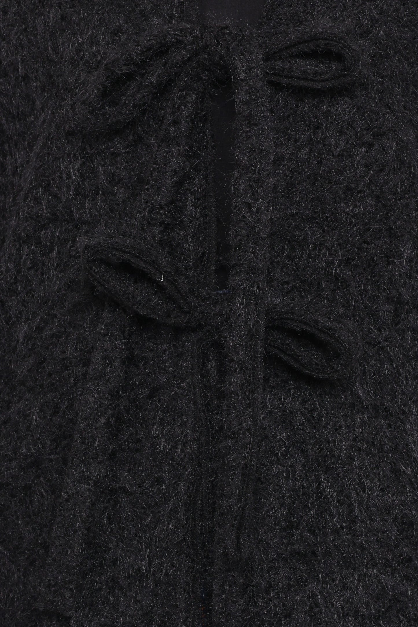 Kimmy Bow Oversized Cardigan - Black