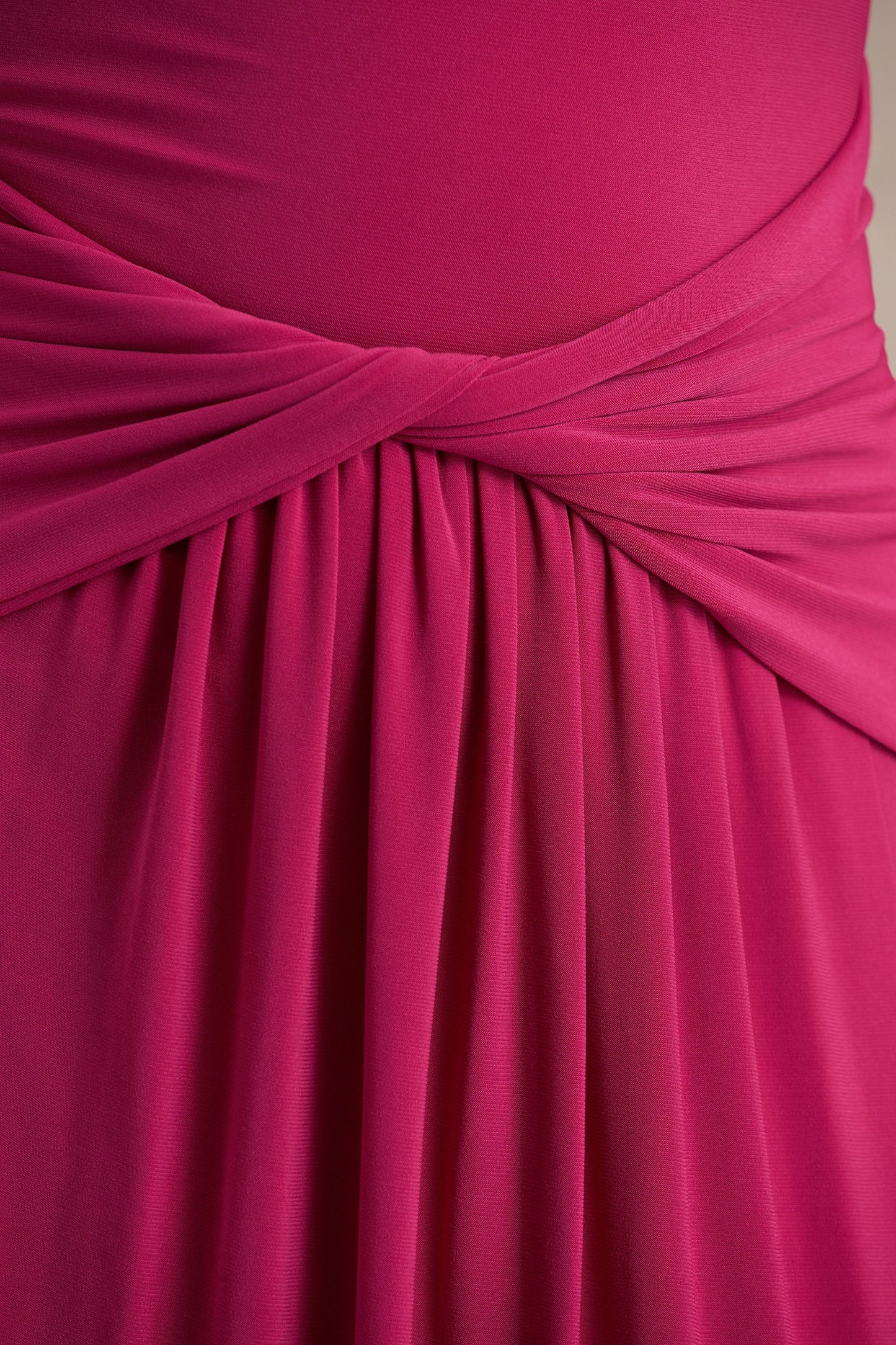 Hourglass Hot Pink Long-Sleeve Twisted Maxi Dress With Split