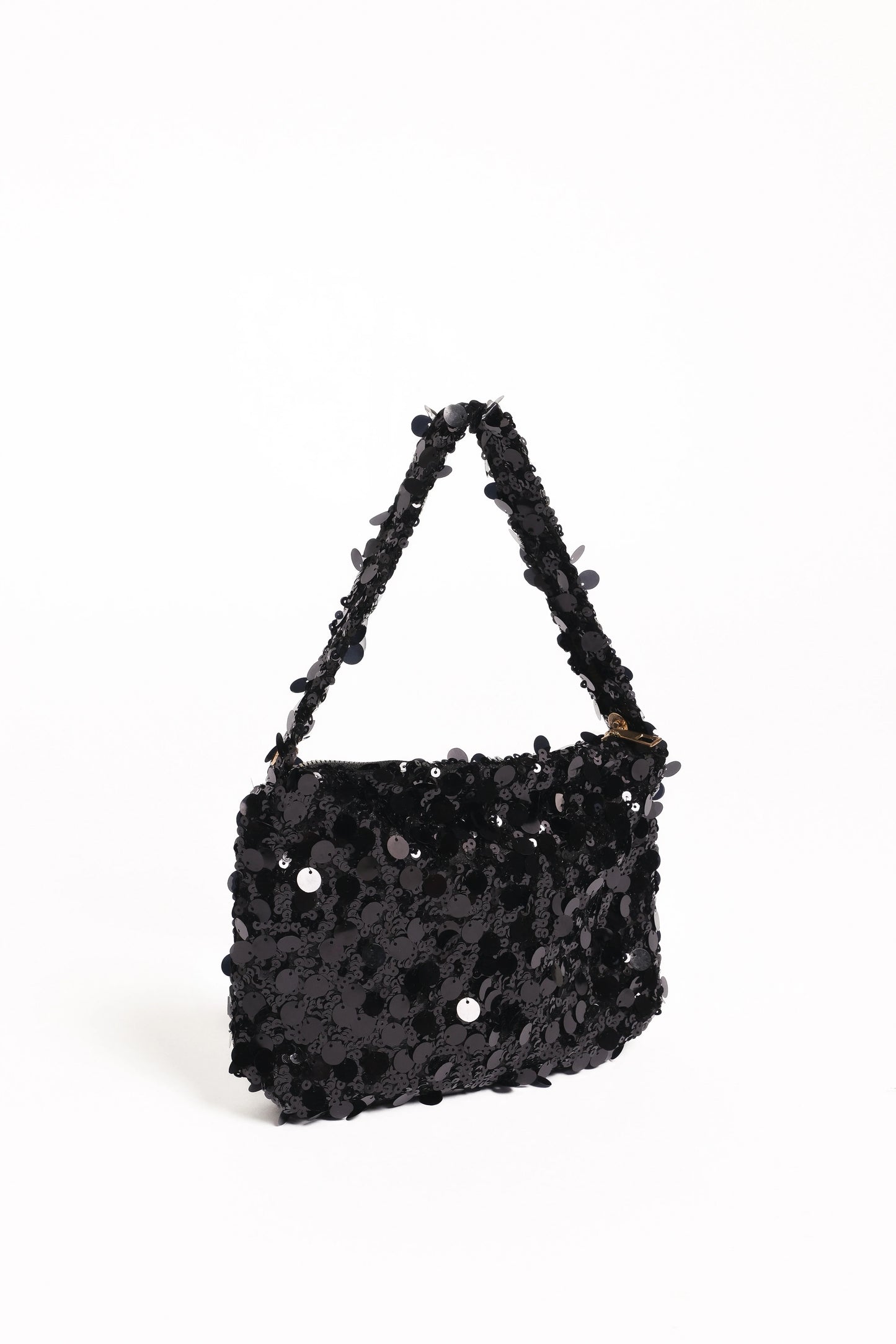 Annika Sequin Shoulder Bag - Black