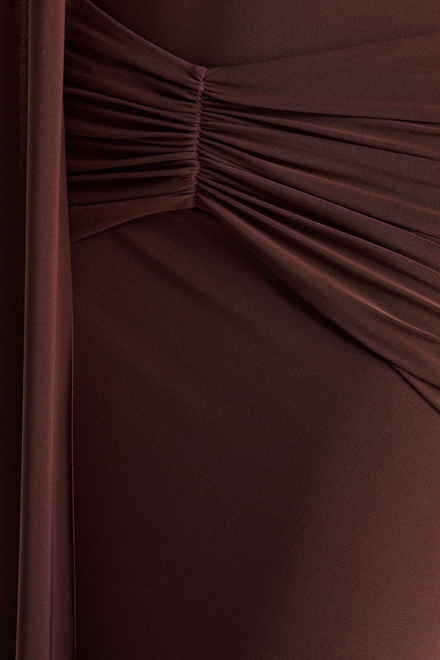 Hyla Brown High-Neck Maxi Dress With Sash-Detail