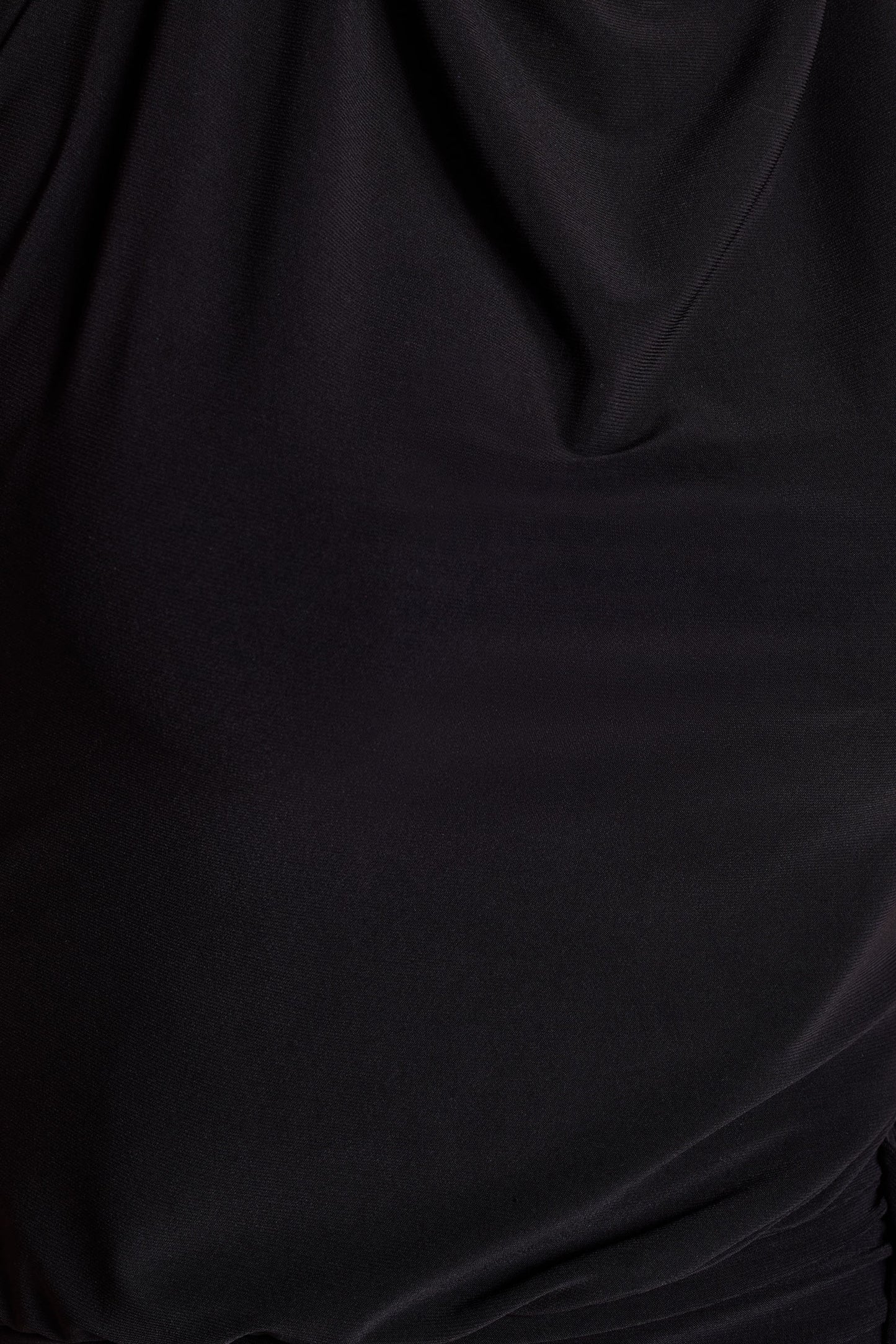 Hayden Black High-Neck Draped Split Maxi Dress