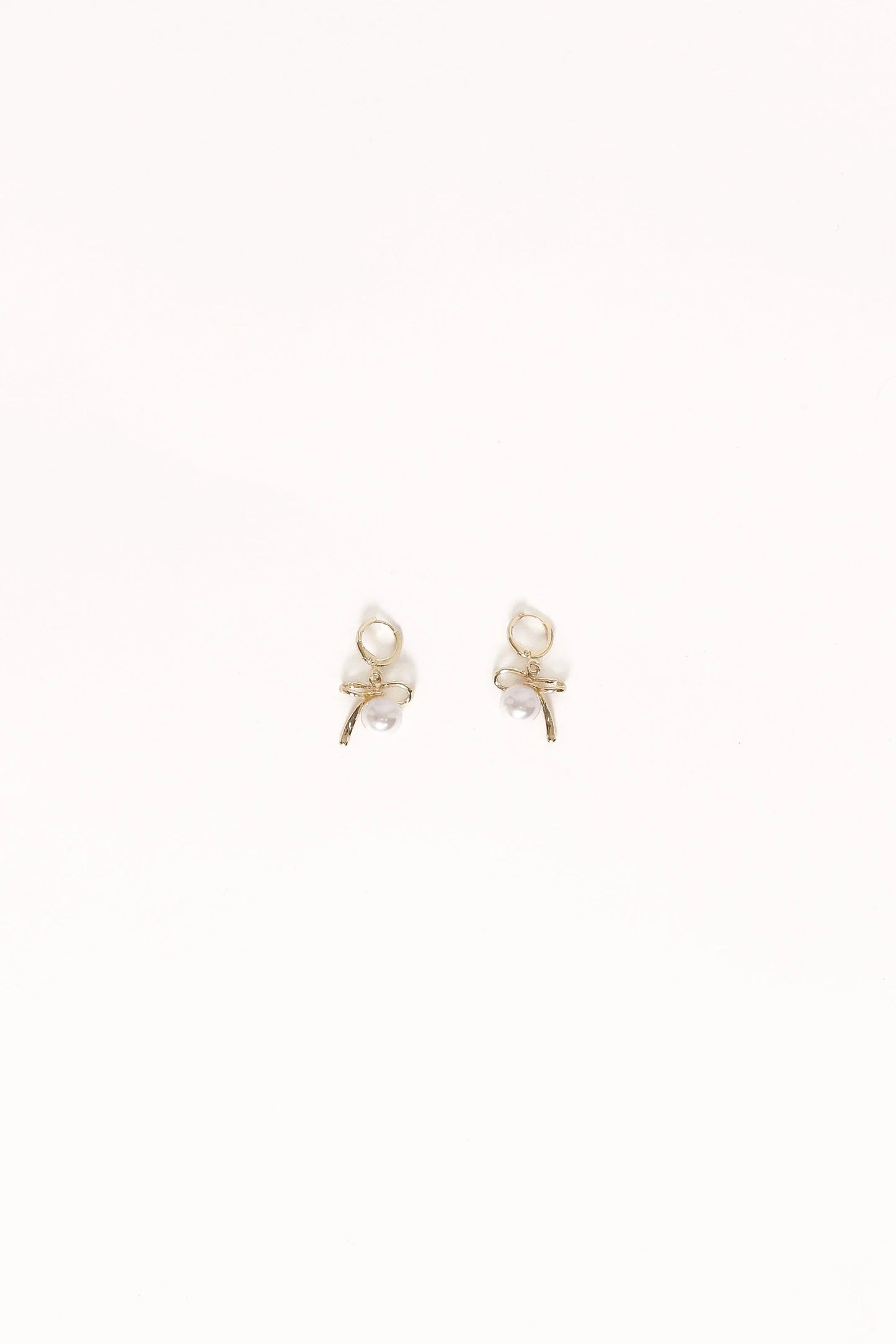 Louisa Bow Earrings - Gold/Pearl
