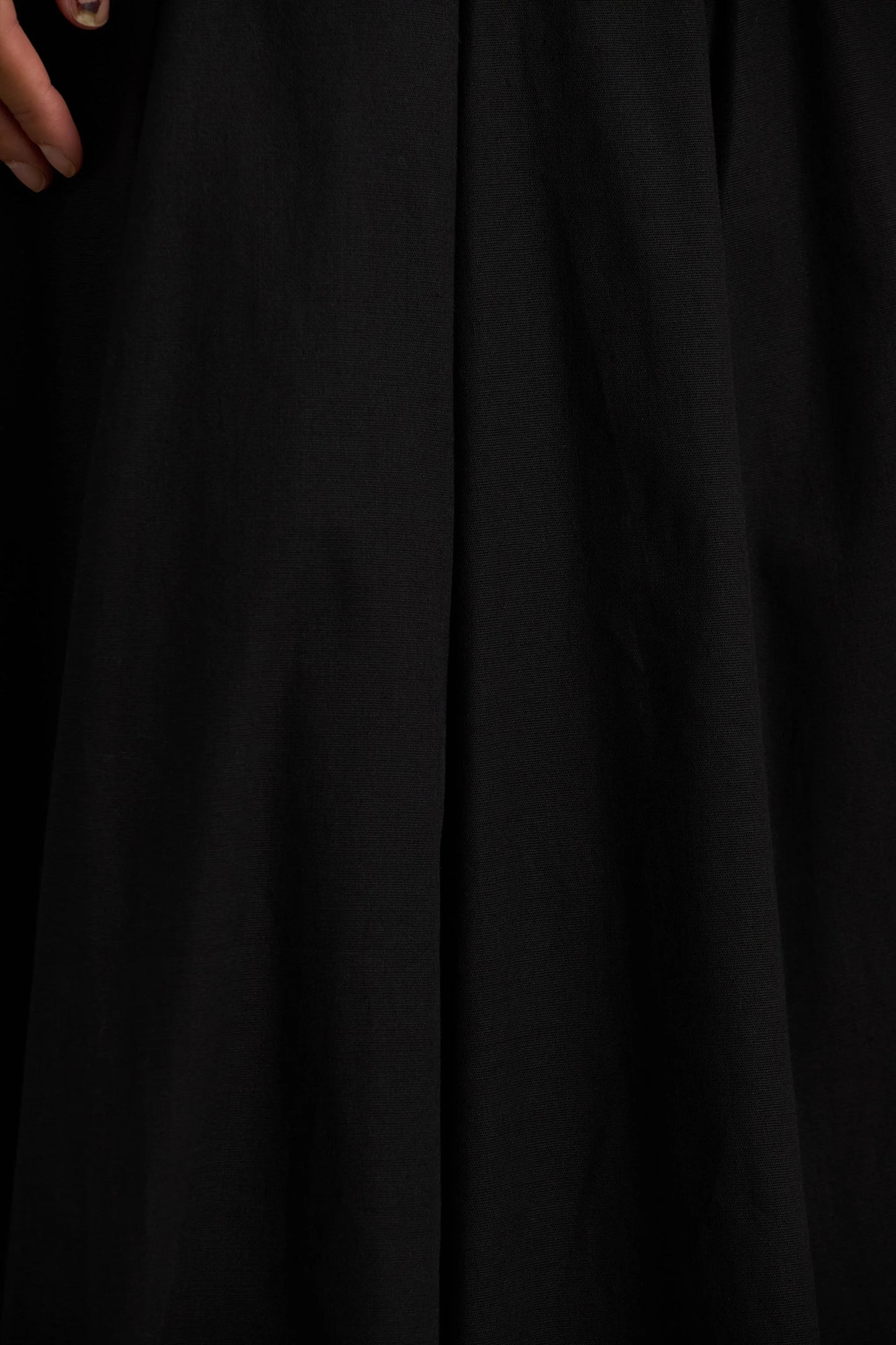 Magnolia Black Scoop-Neck Midi Dress With Drop-Waist And Ruffling Detail