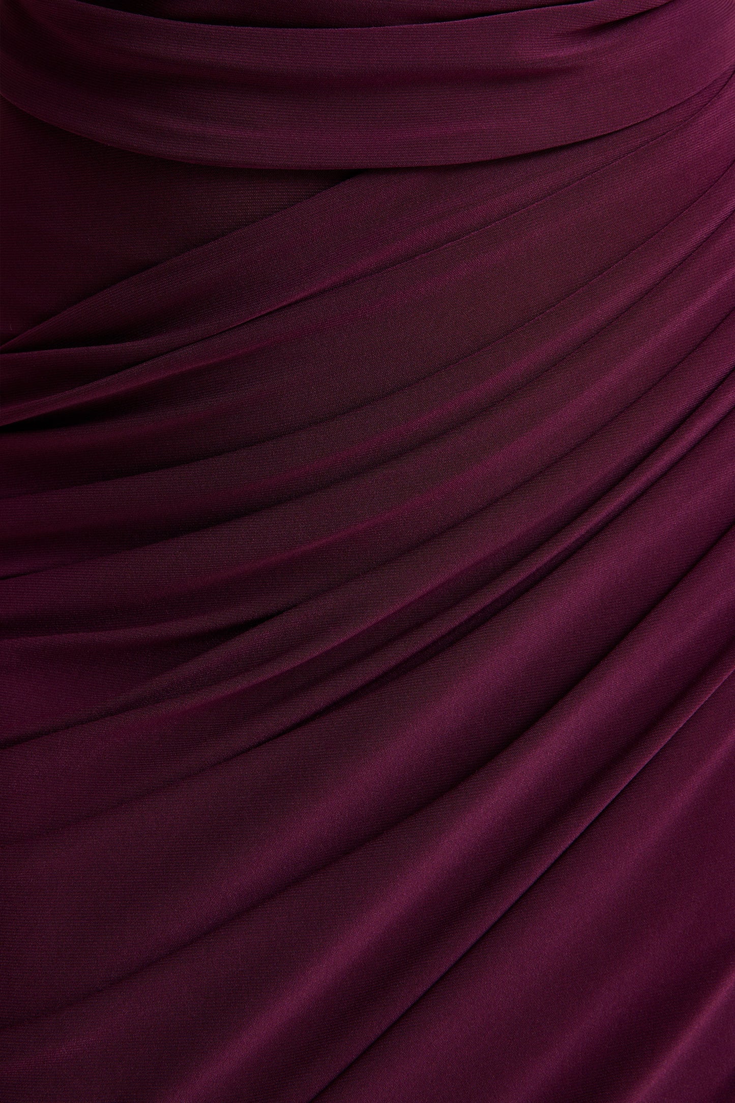 Cairo Burgundy Cowl-Neck Maxi Dress With Gathered Detailing
