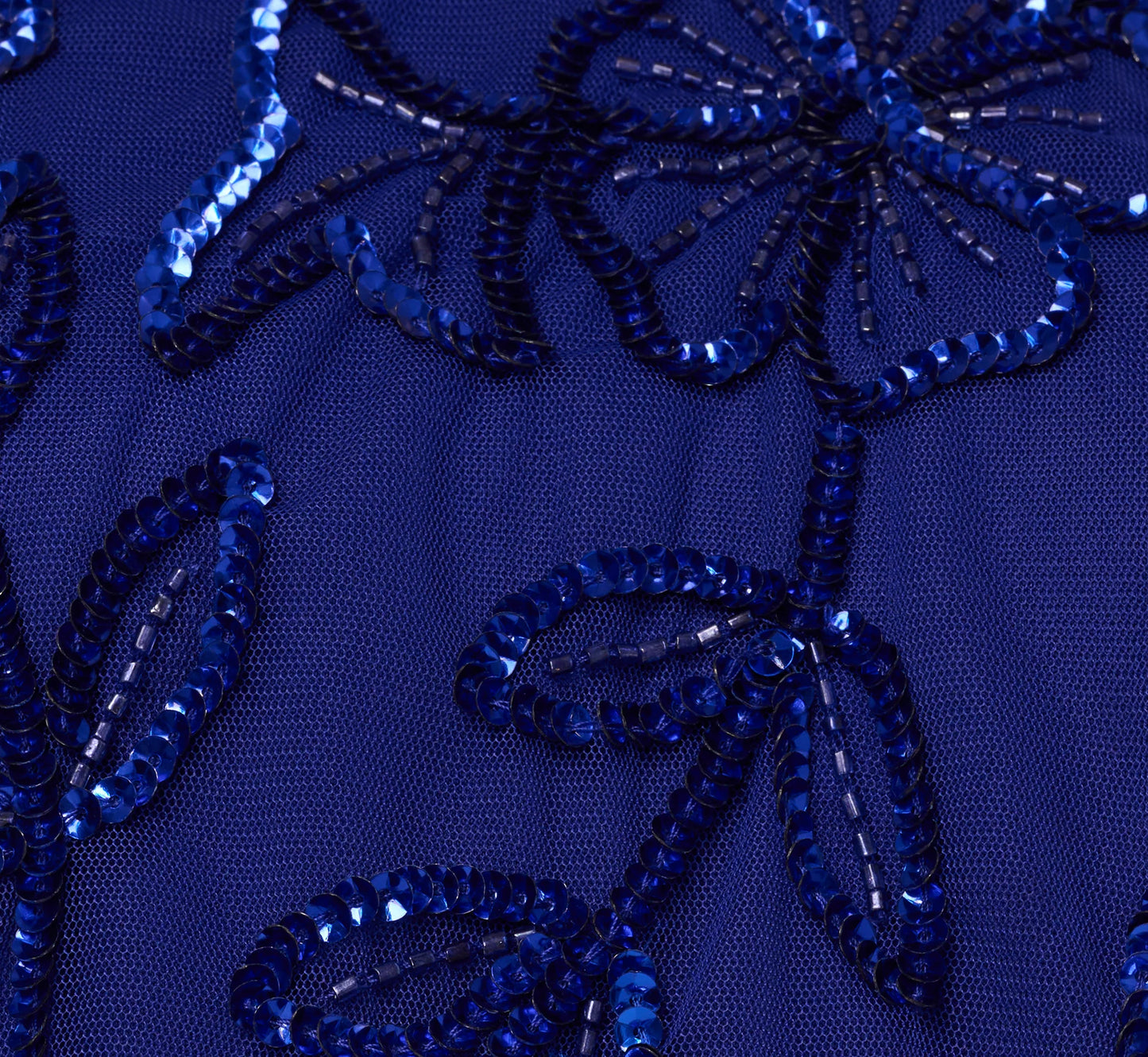 Sleeveless Blouson Mermaid Gown With Jasmine Beading In Dark Blue Violet