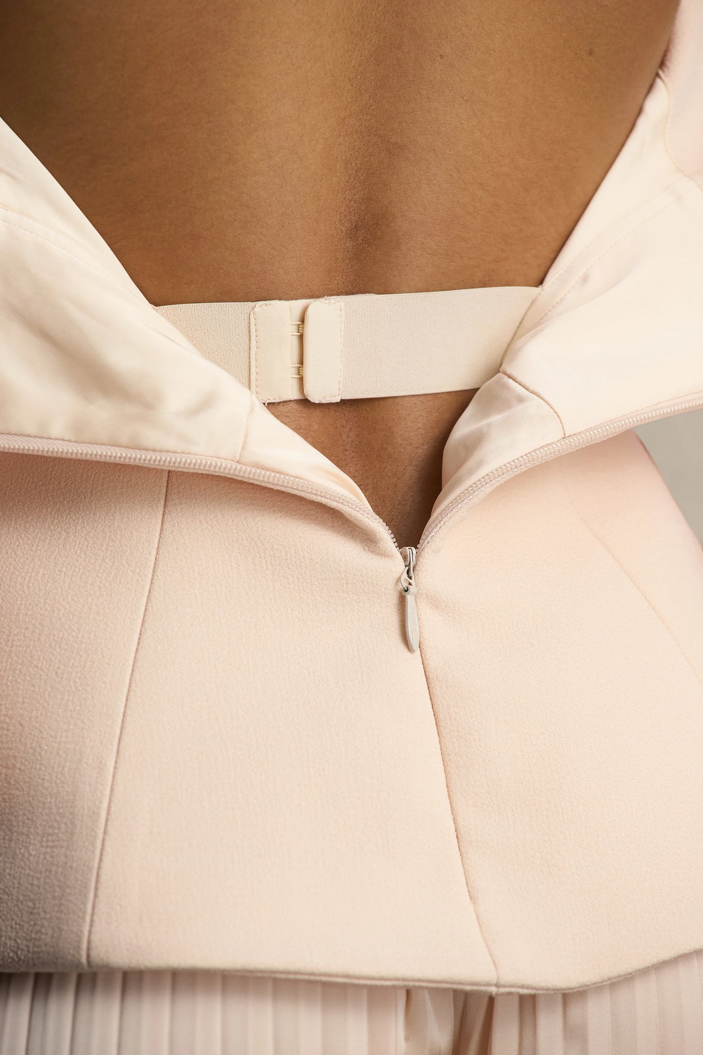 Feeling Good Nude Bandeau Jumpsuit With Pleated Trouser