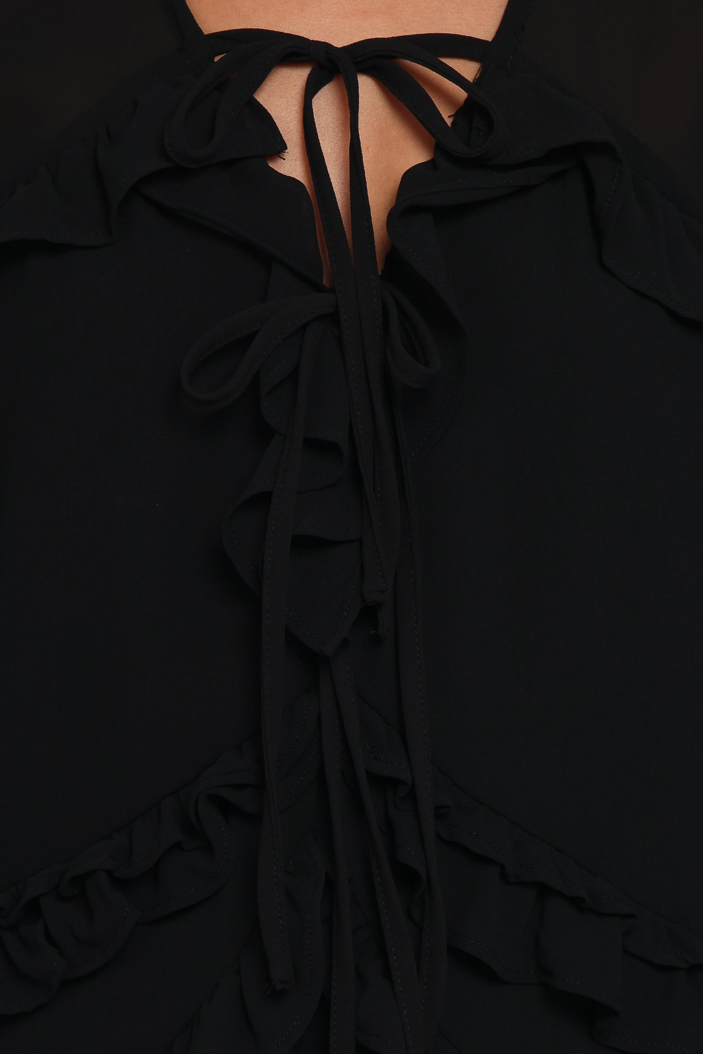 Magnolia Long Sleeve Mini Dress - Black