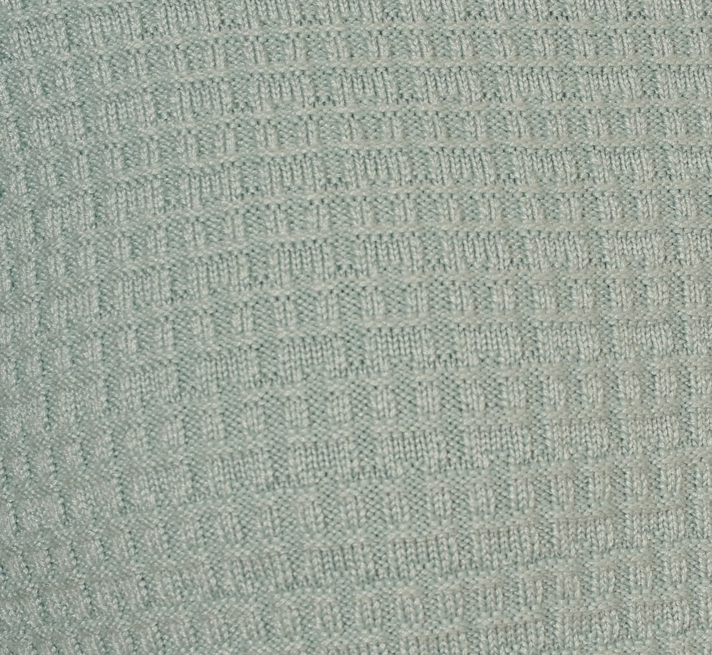 Waffle Knit Cardigan Sweater With Frayed Edges In Dusty Seamist