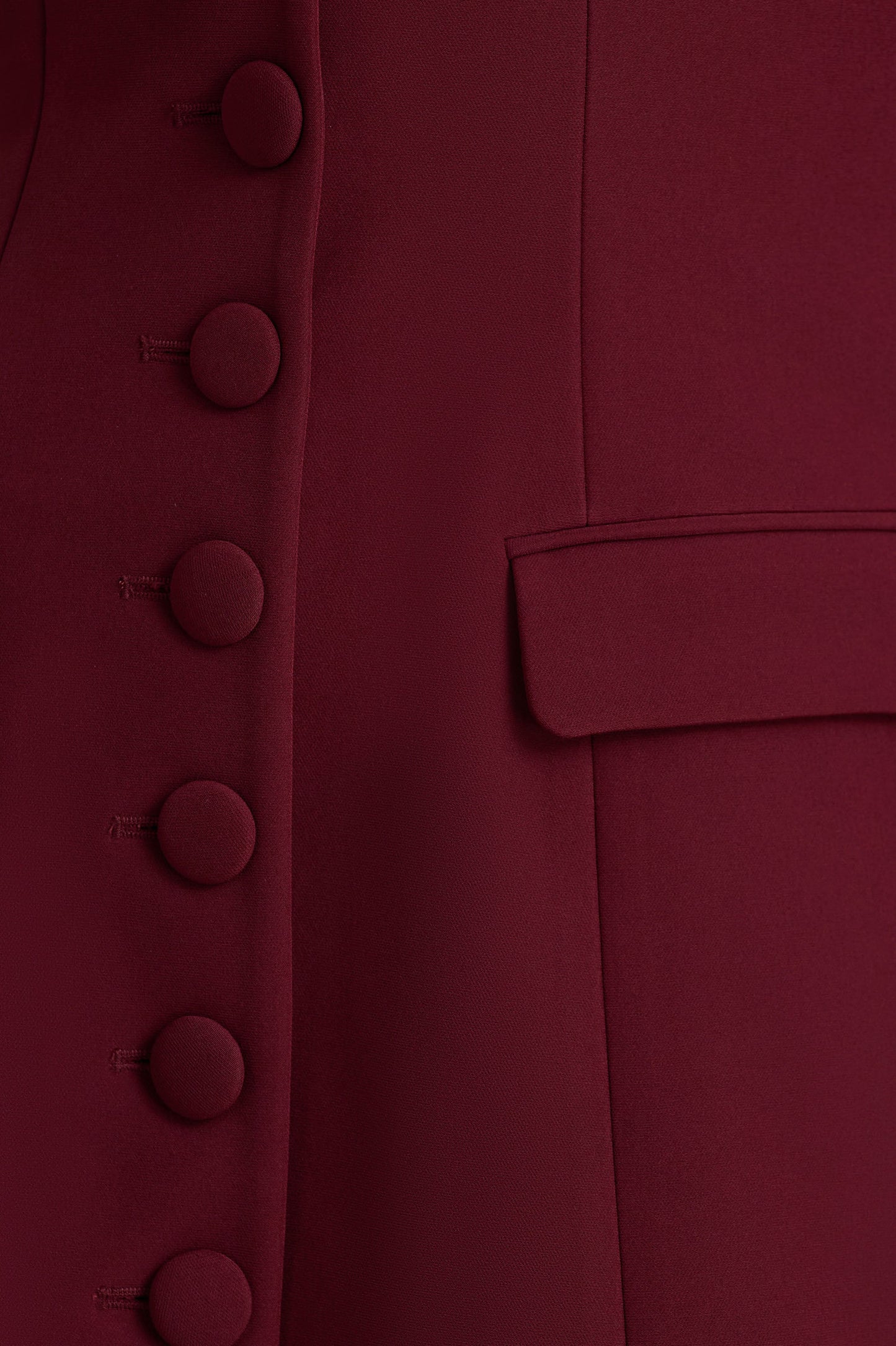 Carmen Burgundy Sweetheart-Neck Tailored Mini Dress