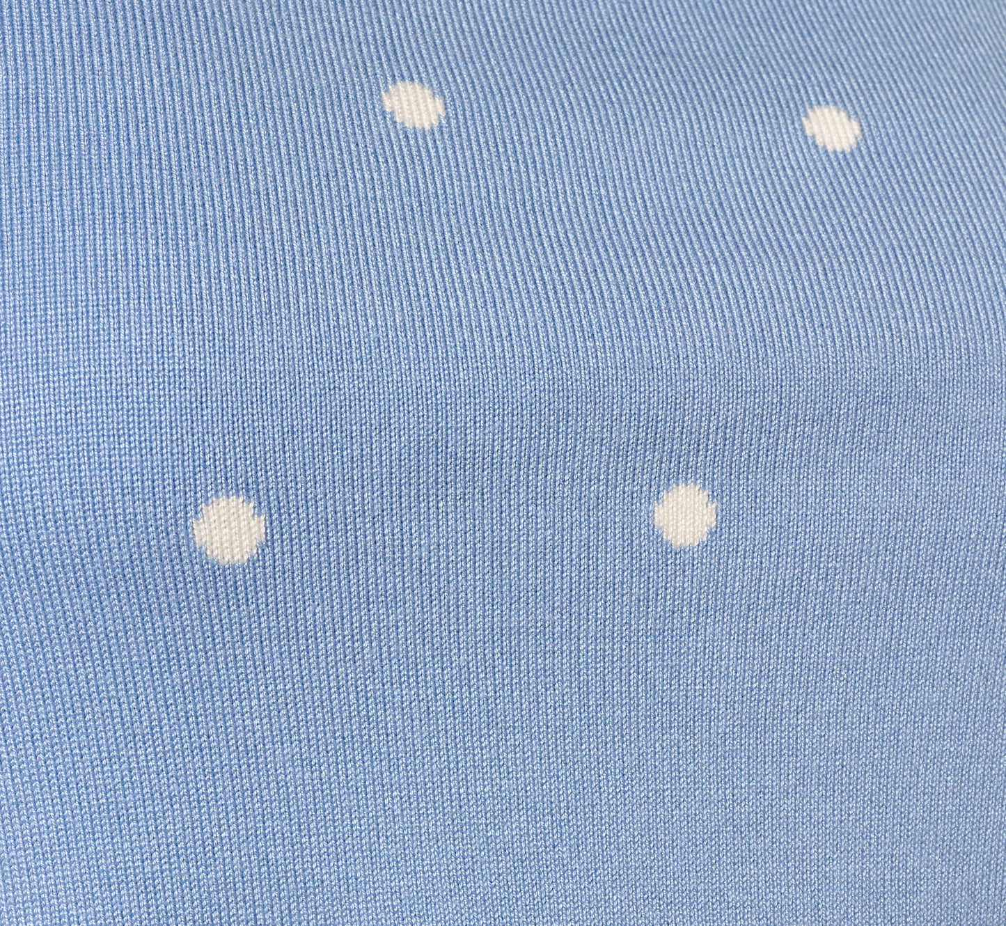 Short Sleeve Chain Patterned Knit Top In Classic Blue Medium Simple Dot