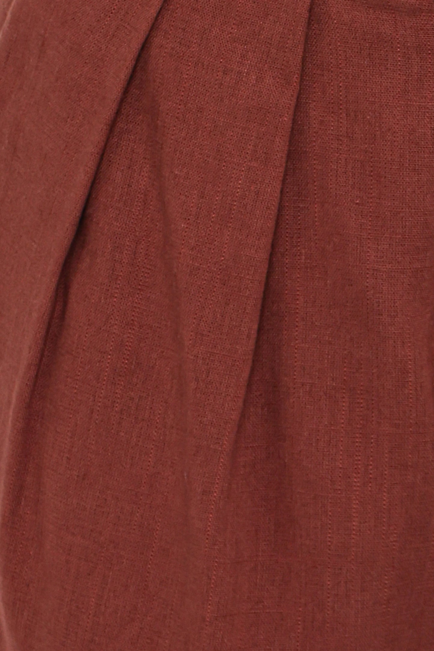 Elinor Cuffed Linen Short - Brown