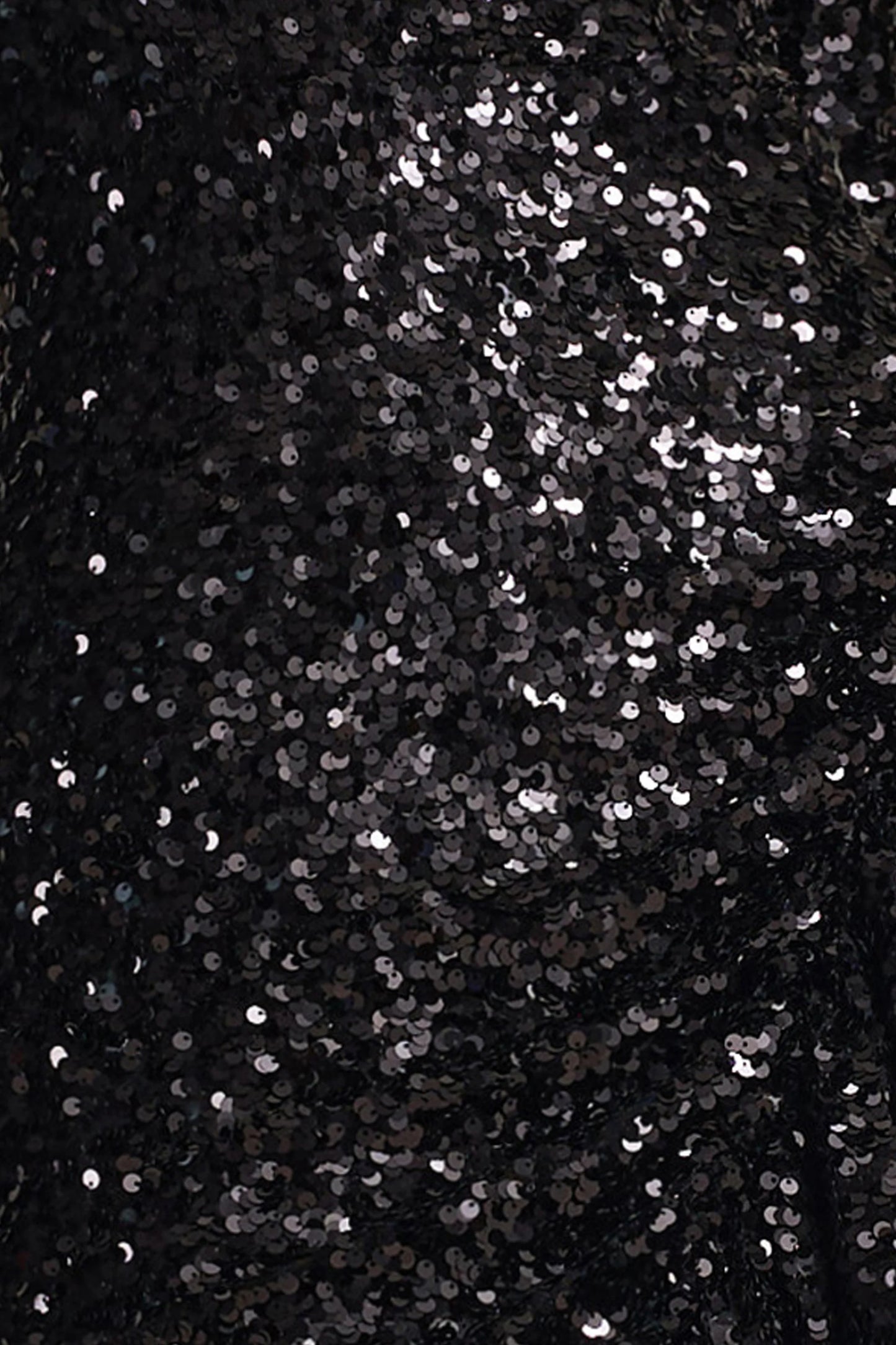 Wild Dream Black Sequin Plunge-Neck Ruffle Split Maxi Dress