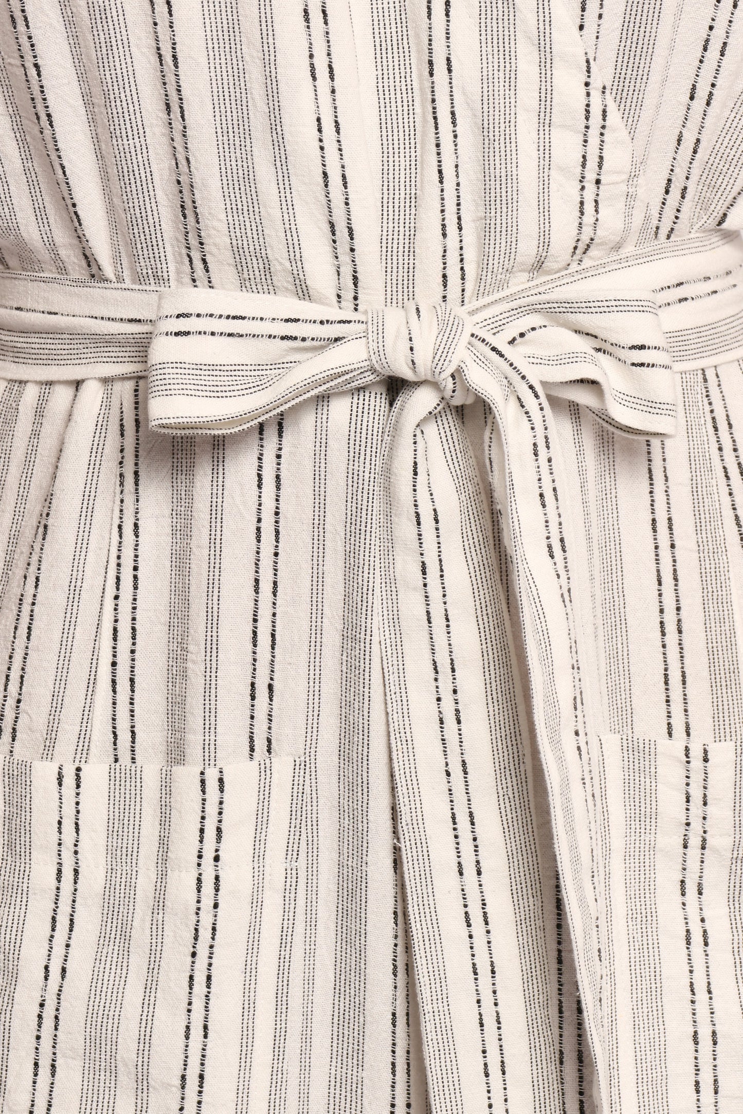 Daila Tie Waist Jumpsuit - White Black