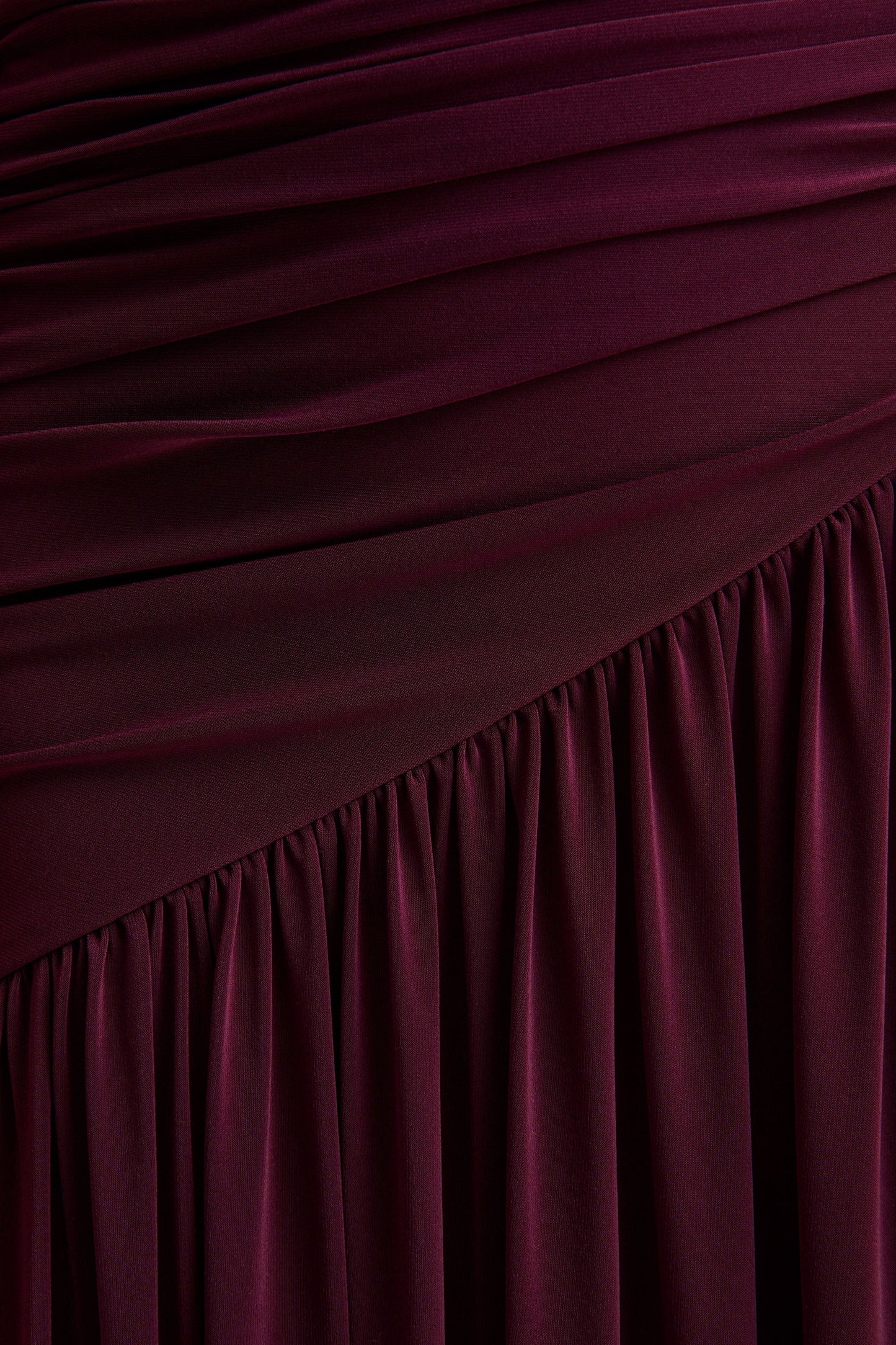 Luminary Dark Plum Bardot-Neck Maxi Dress With Mesh Sleeves