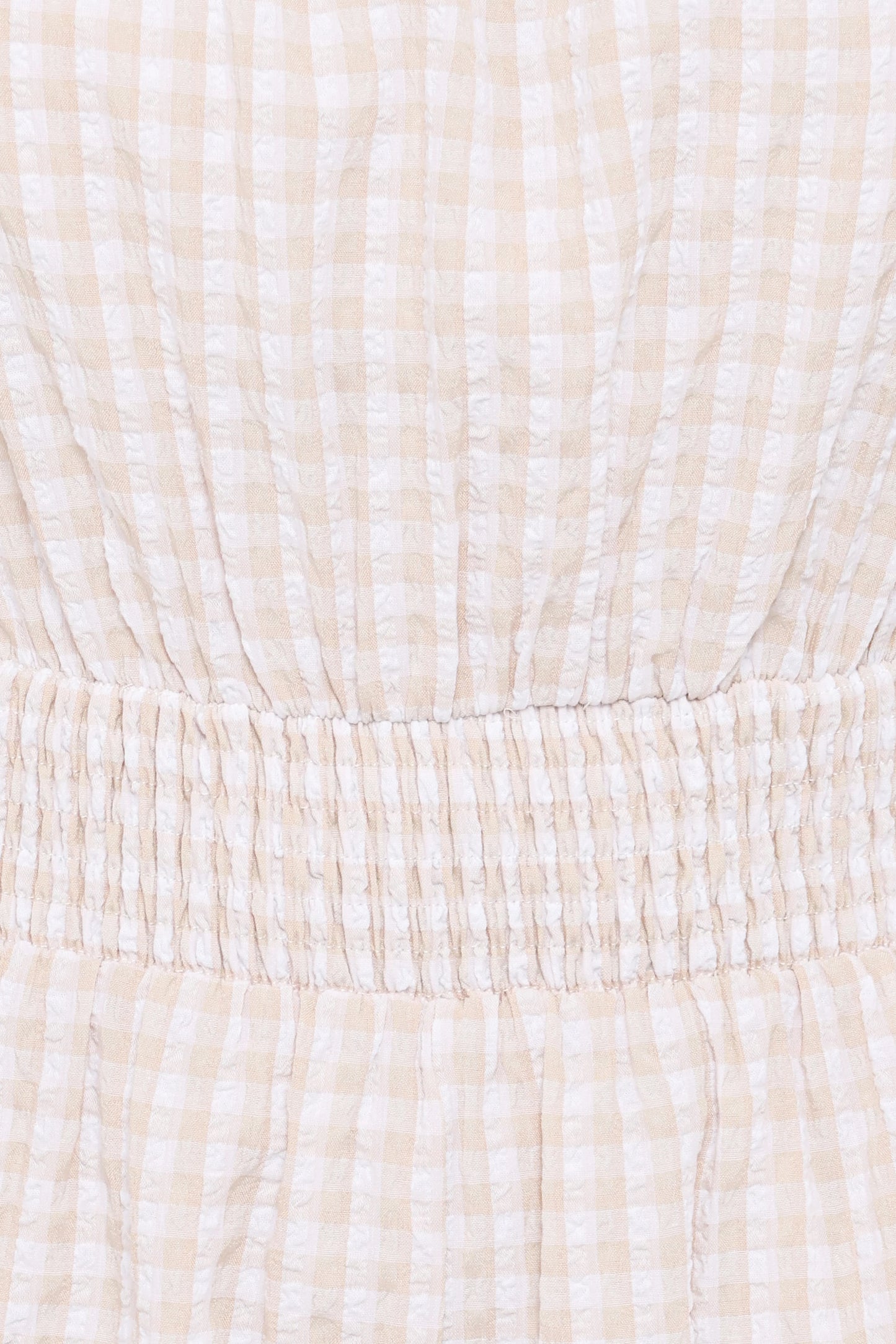 Felicity Romper - Beige Gingham