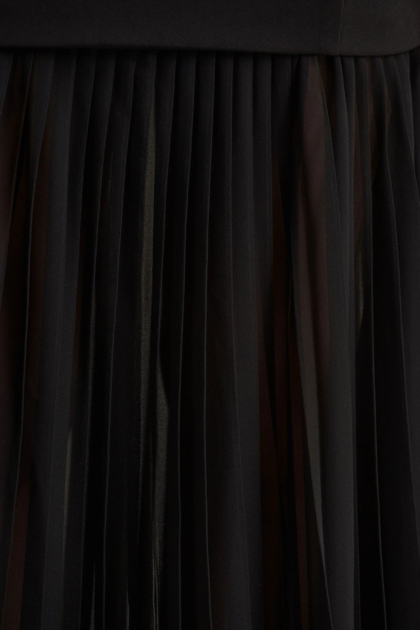 Jaquetta Black Belted Maxi Dress With Pleated Chiffon Skirt