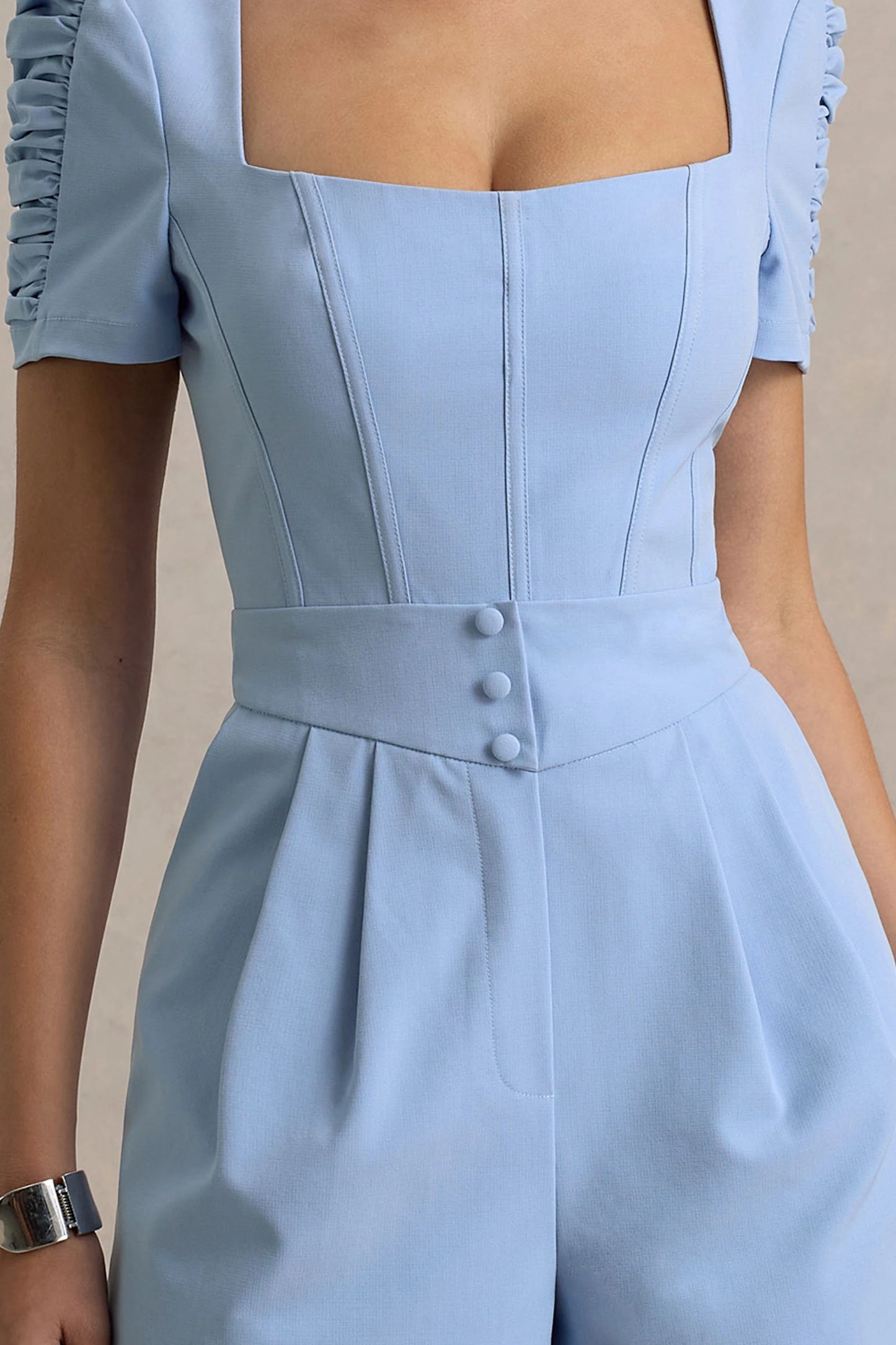 Brizzie Light Blue Short-Sleeve Playsuit