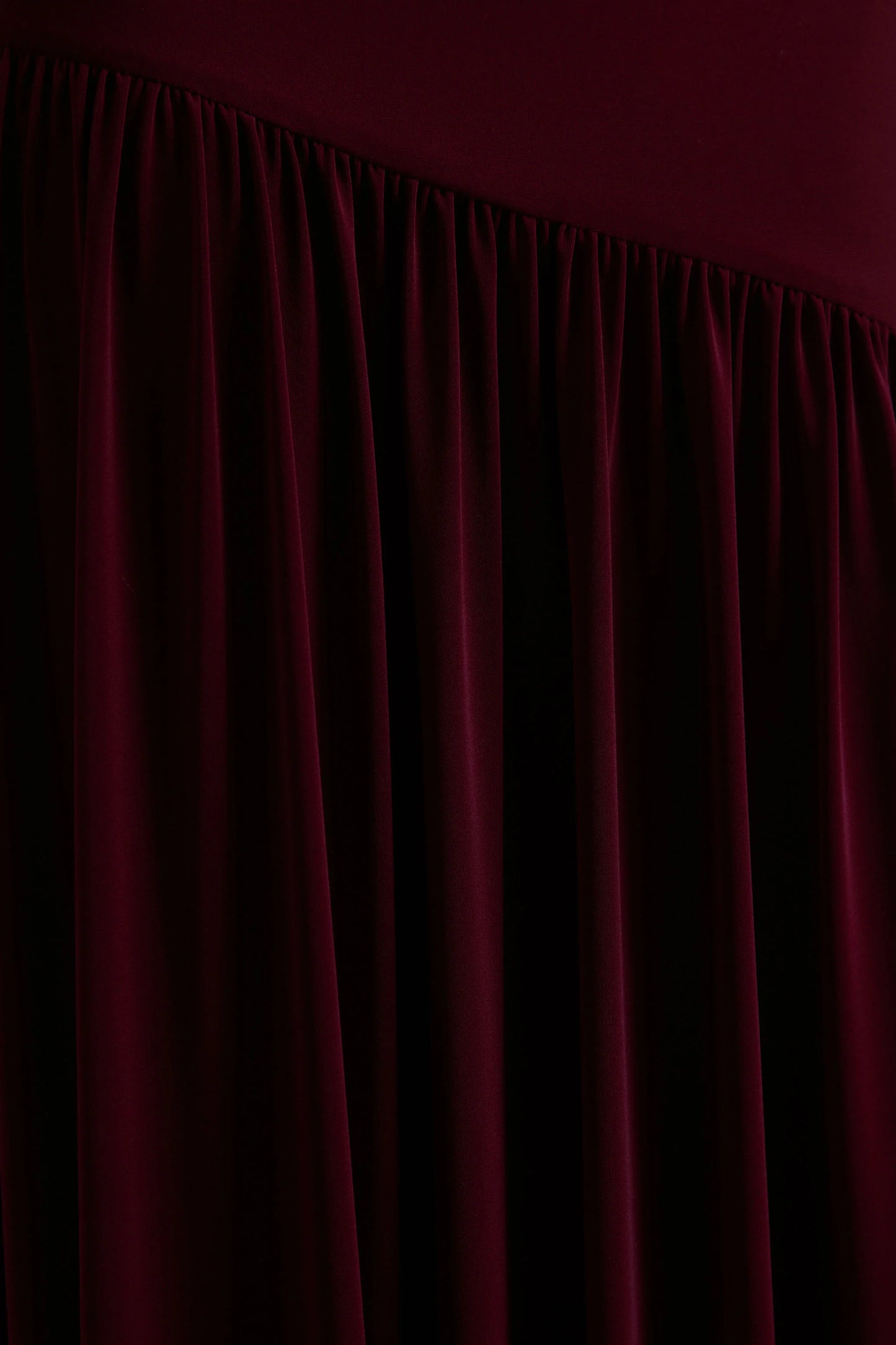 Venezia Burgundy Bardot Maxi Dress With Drop-Waist
