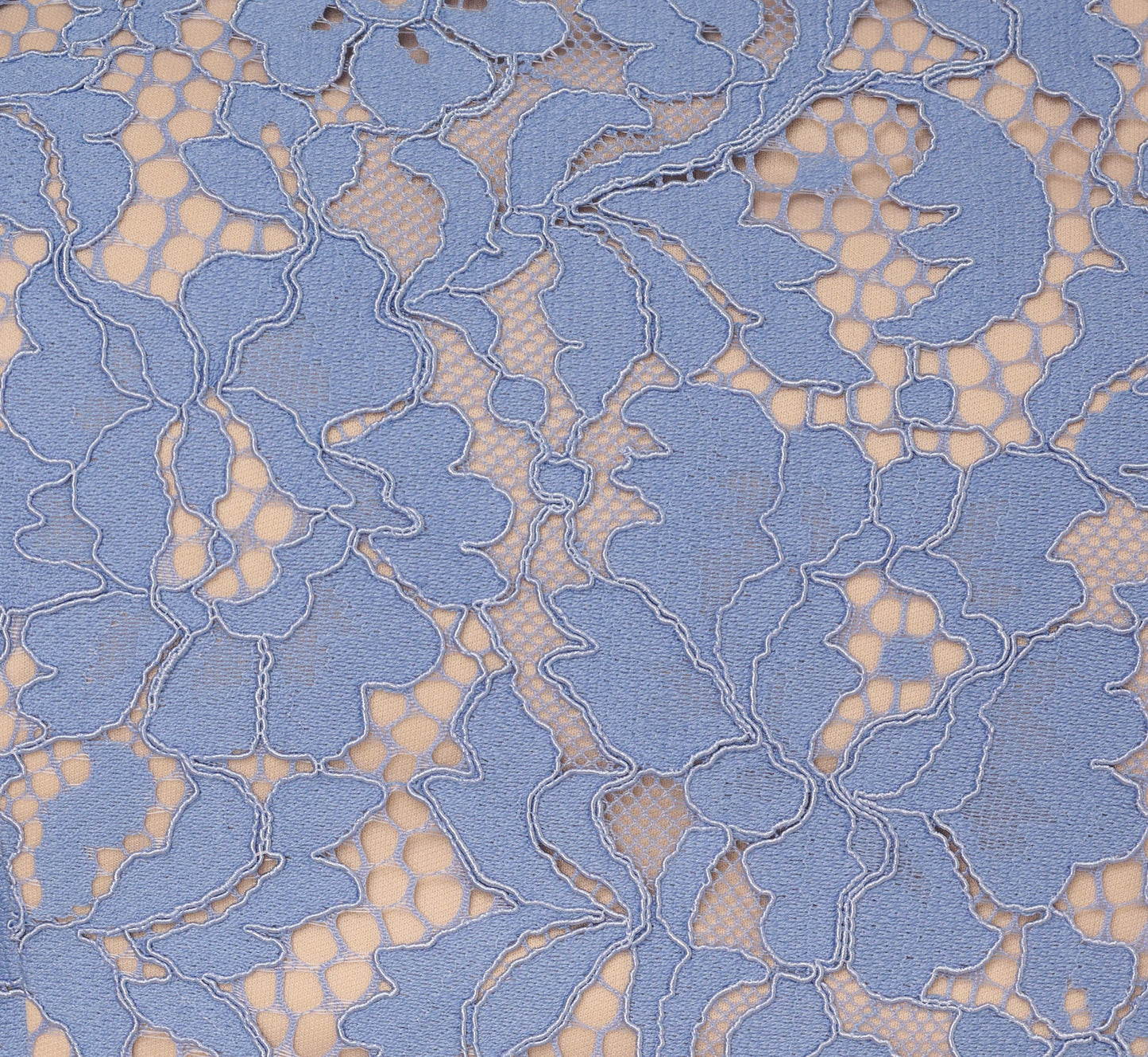 Cap Sleeve Lace Midi Dress In French Blue Nude