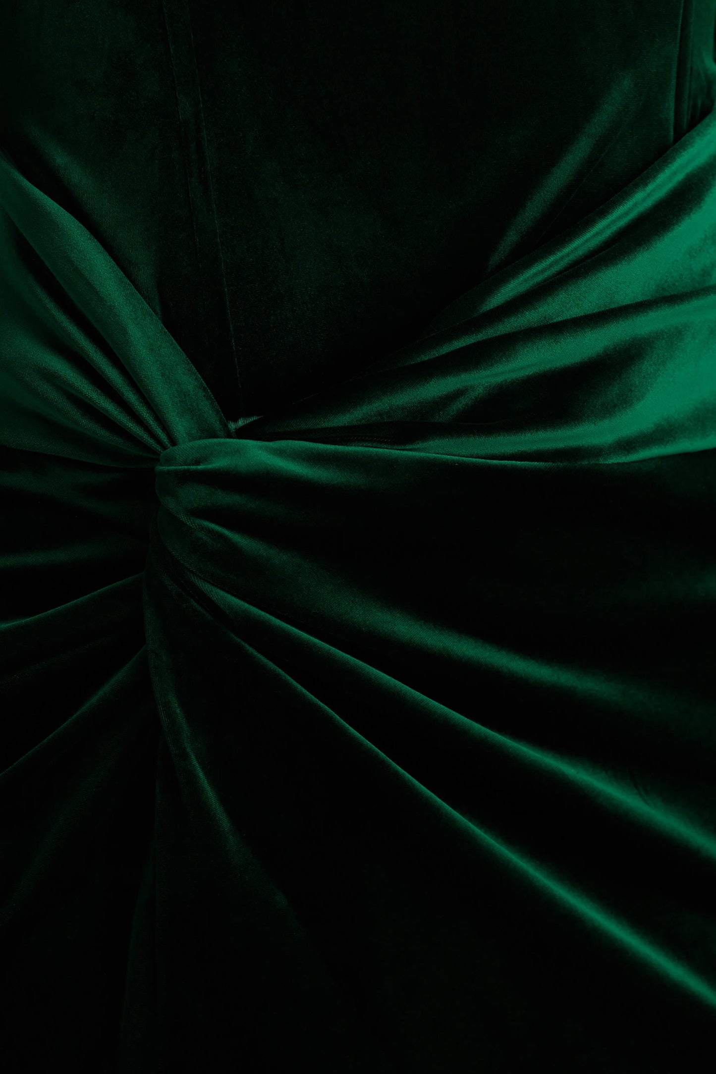 Fay Bottle Green Velvet Corset Style Knot Maxi Dress