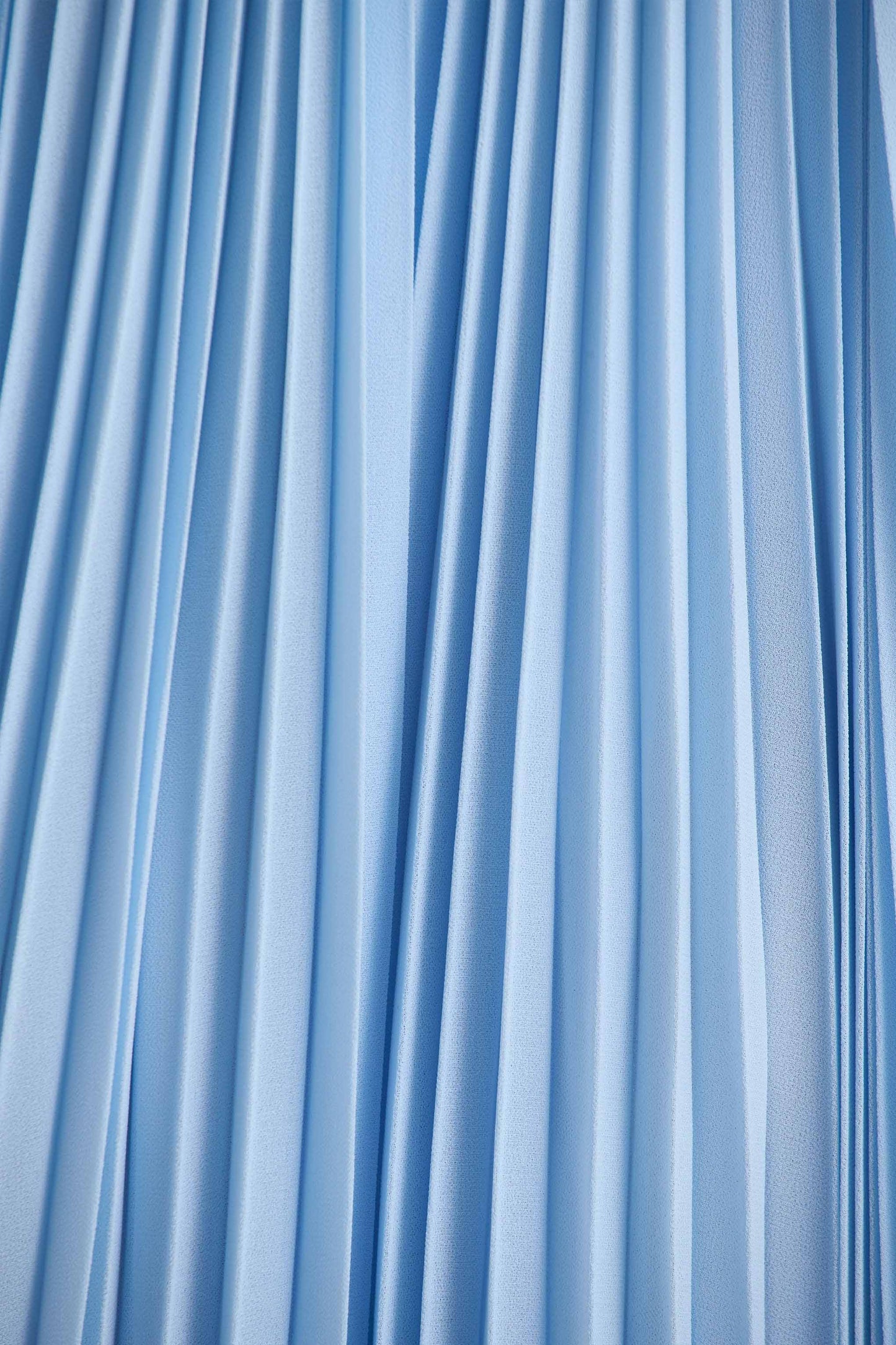 Reyna Powder Blue Pleated Chiffon Cold-Shoulder Maxi Dress