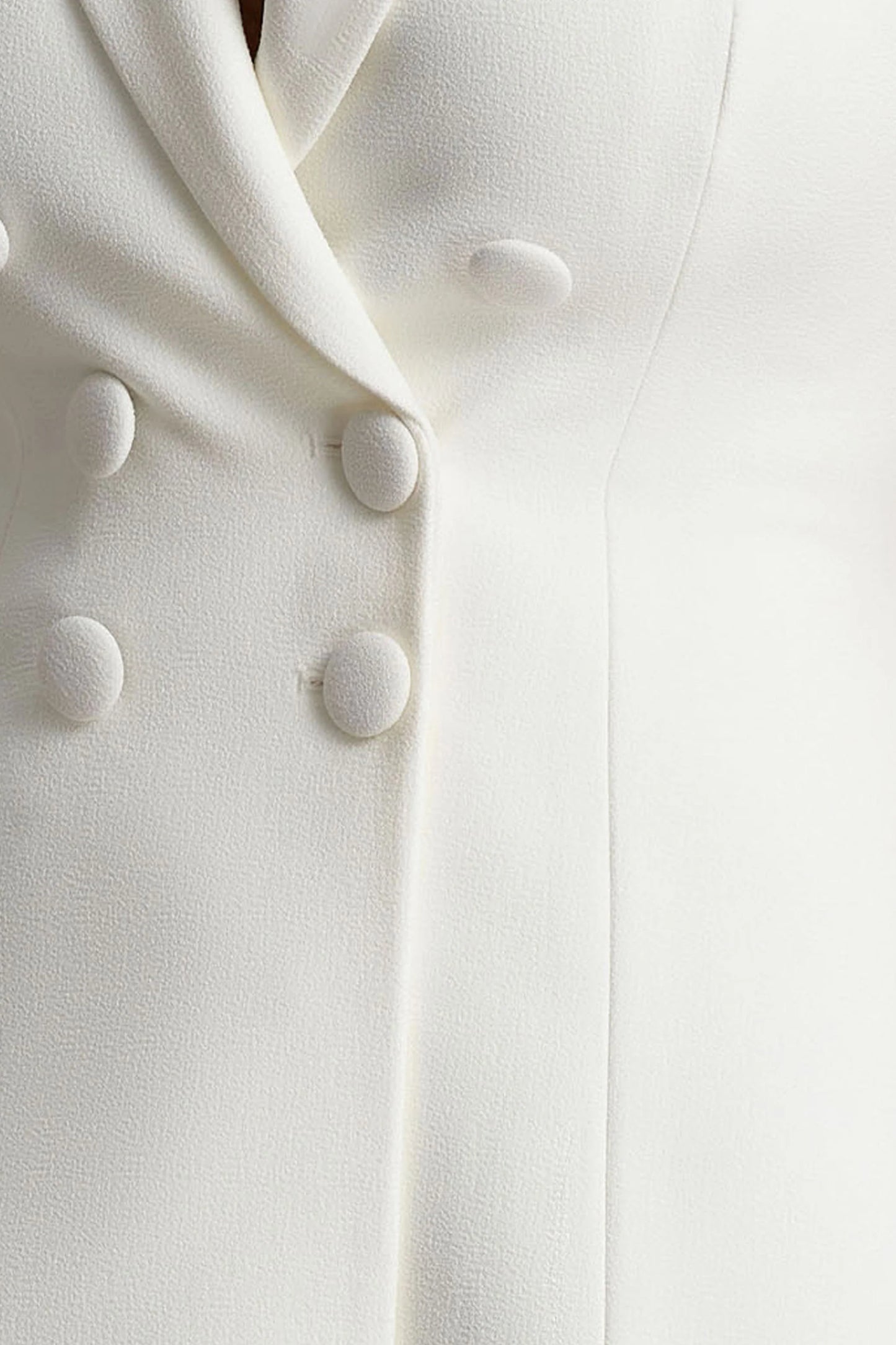 Etta White Plunge-Neck Short Sleeved Blazer Mini Dress