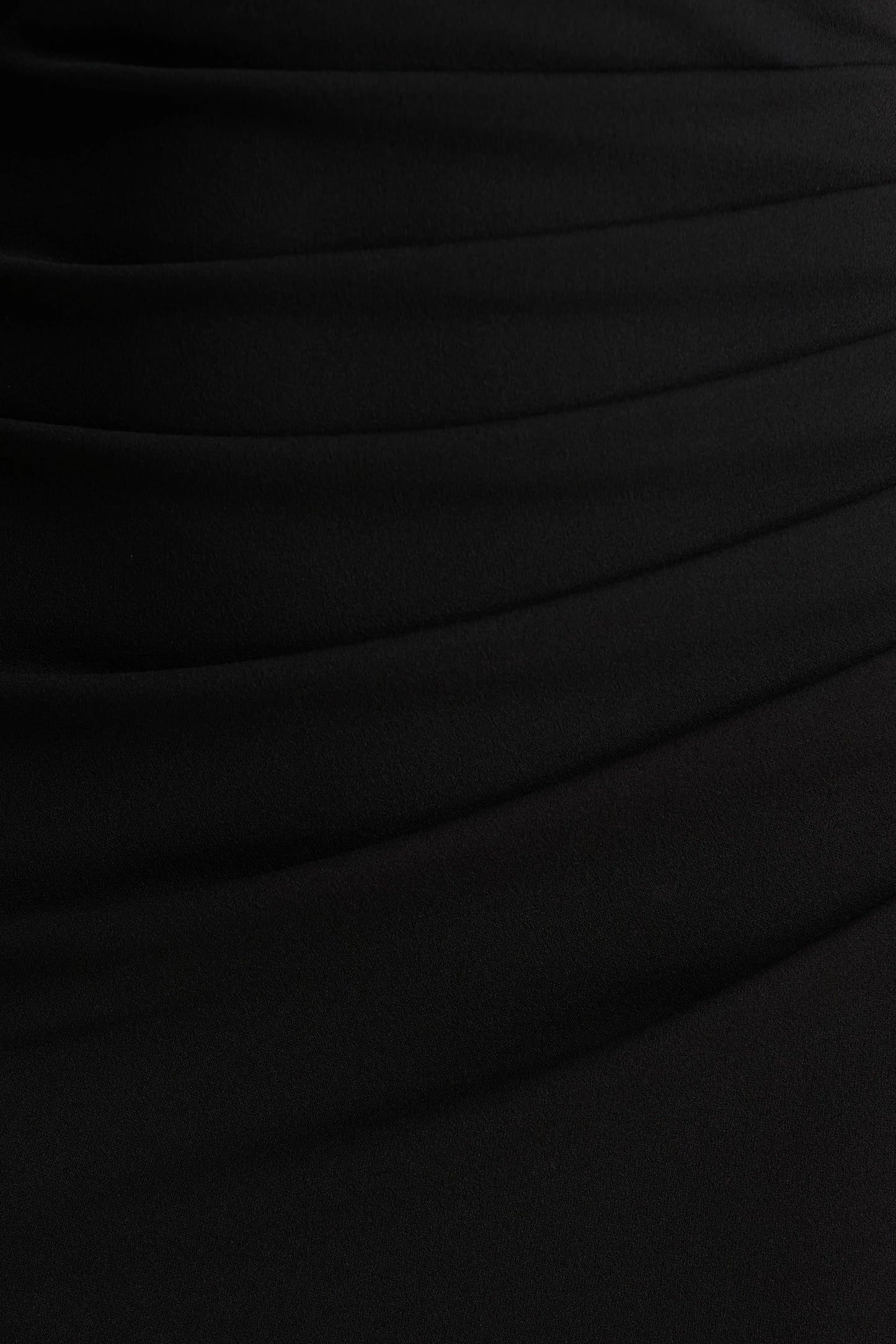 Leah Black Asymmetric-Neck Midi Dress With Cape-Sleeve