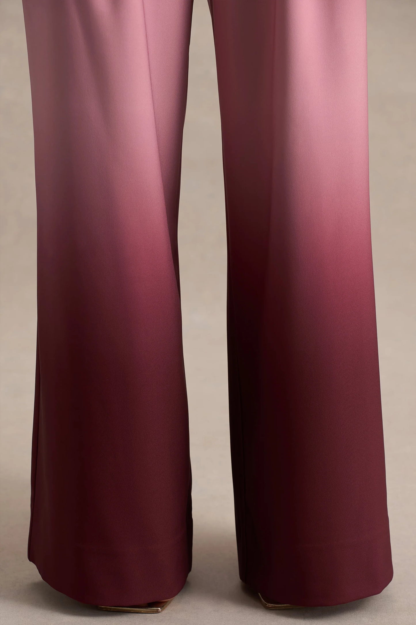 Safia Cherry Ombre Satin Wide-Leg Trousers