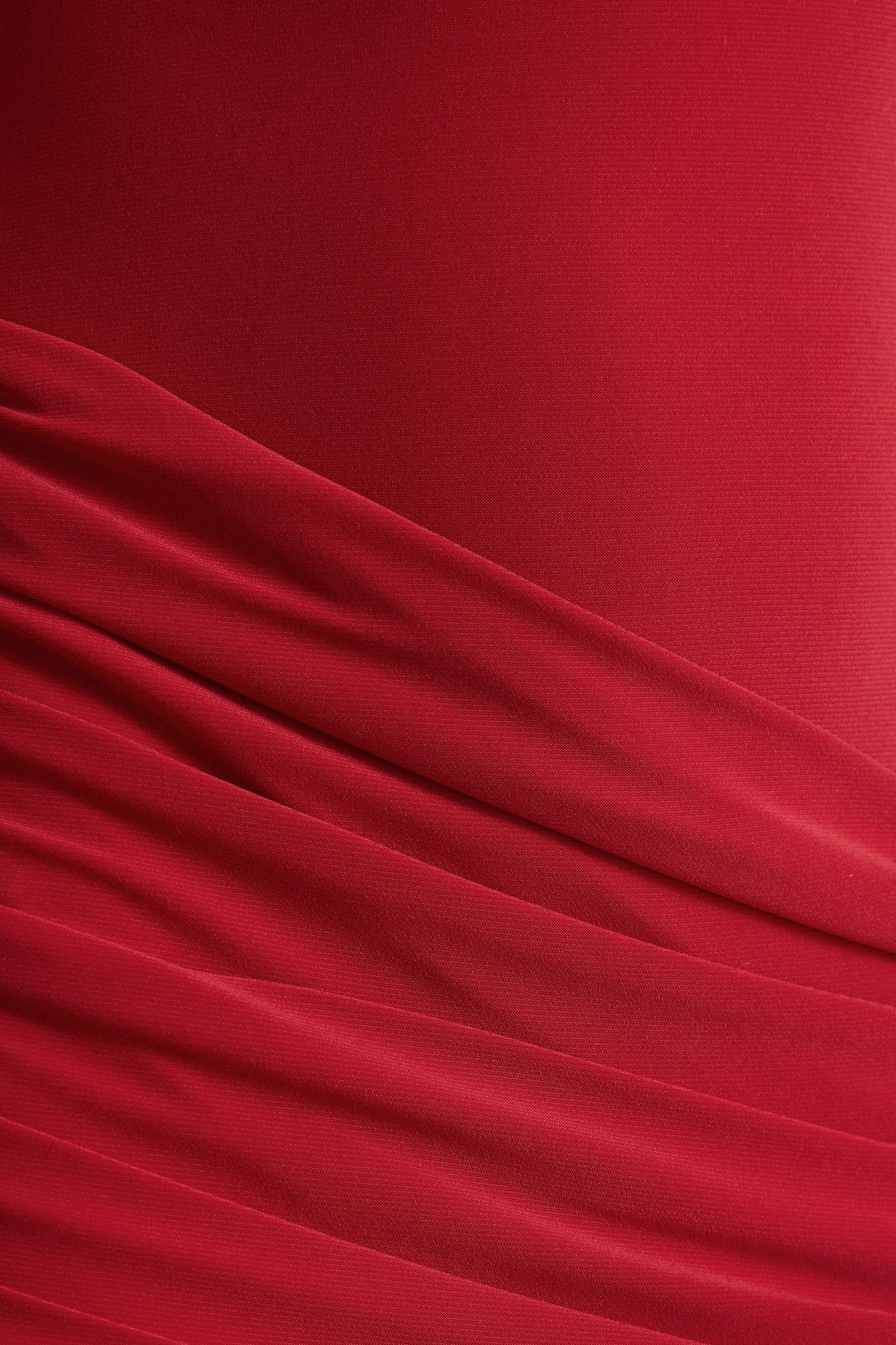 Liora Red Crew-Neck Maxi Dress With Front-High Split