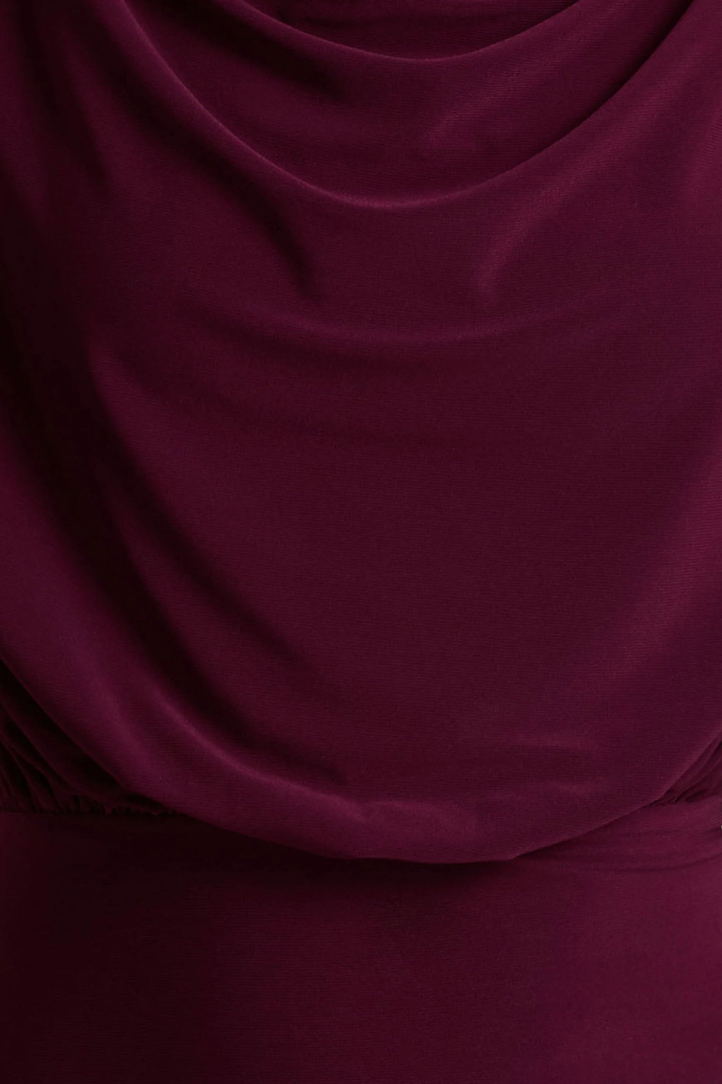Hermia Burgundy High-Neck Midi Dress