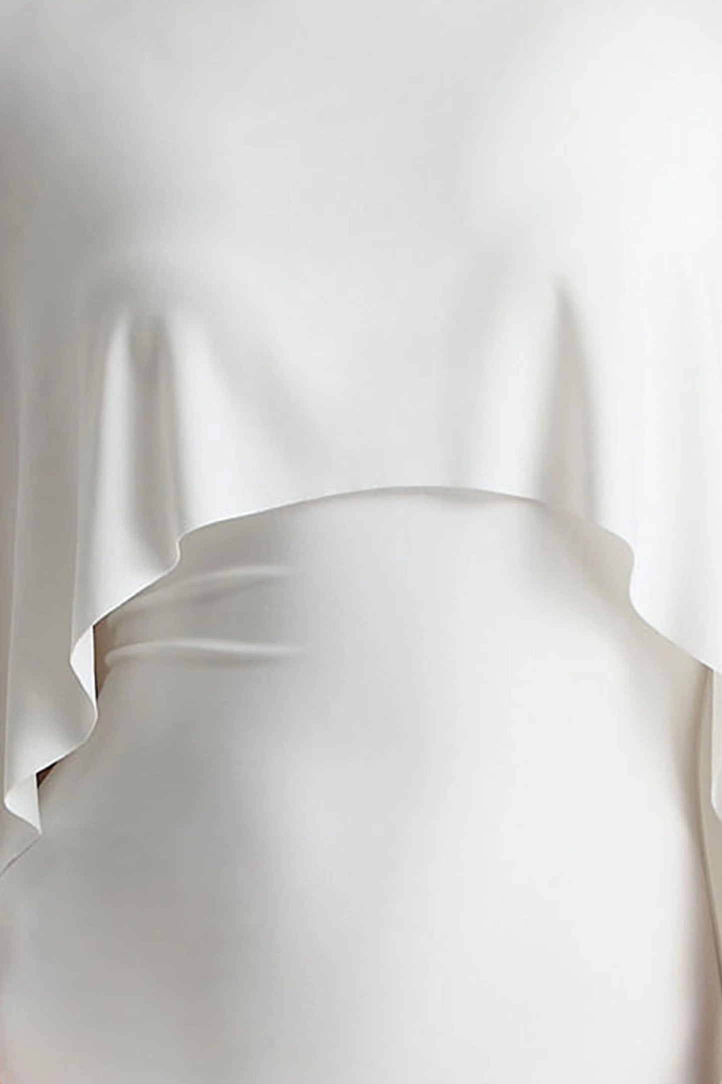 Padma White Draped Maxi Dress With Cape Sleeves
