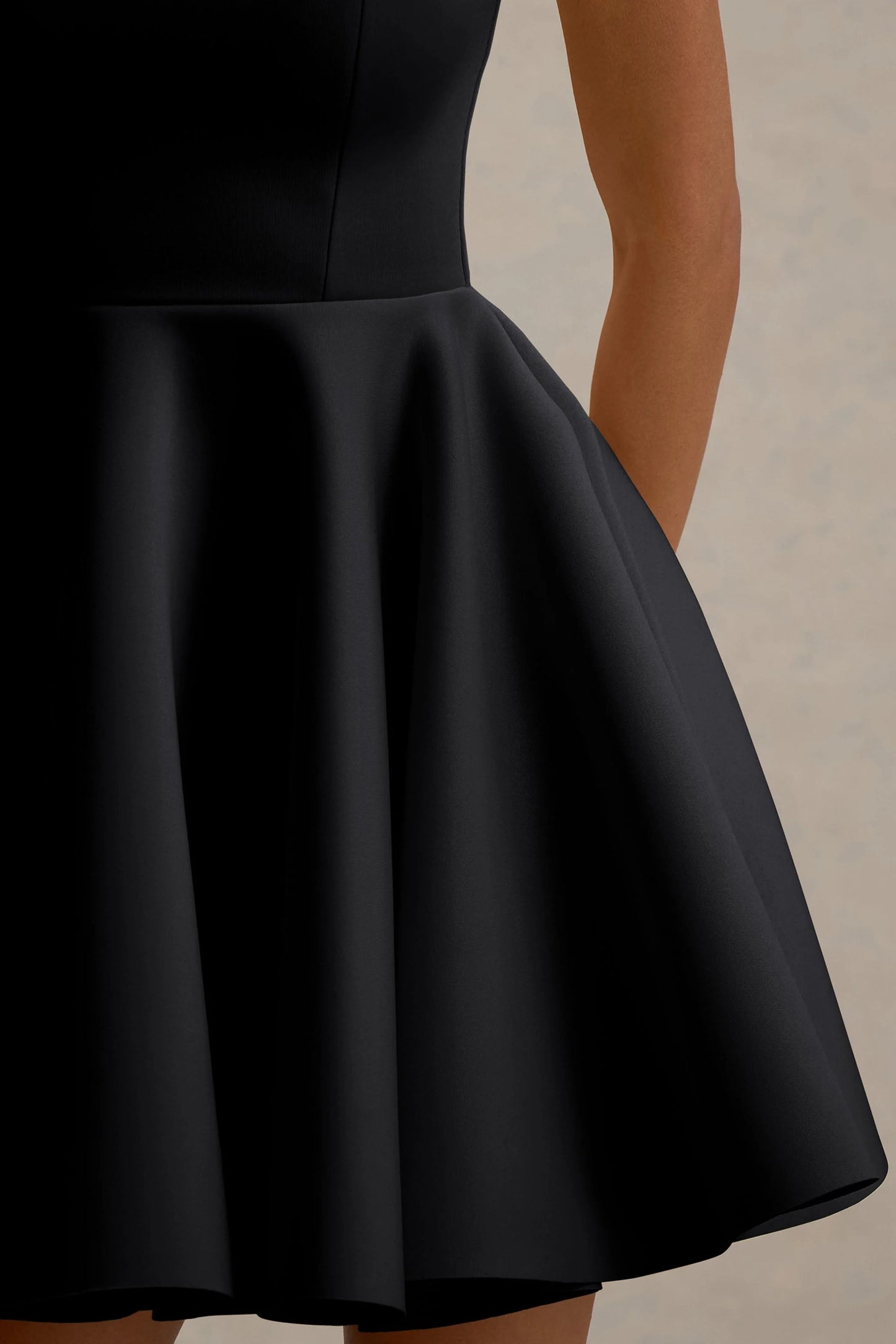Peggy Black Halter-Neck Skater Mini Dress