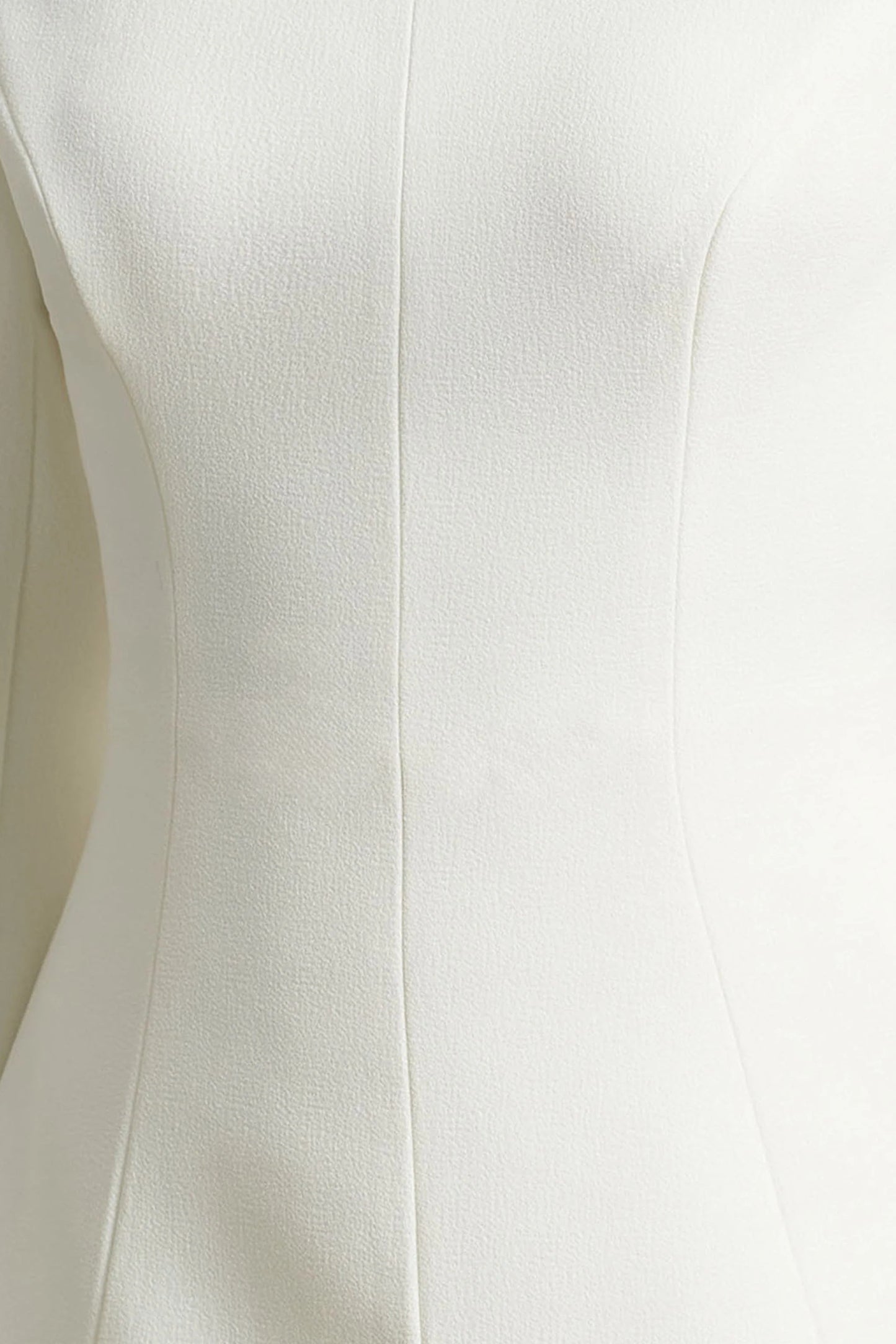 Pepita Cream High-Neck Tailored Maxi Dress With Drop-Waist And Satin Skirt
