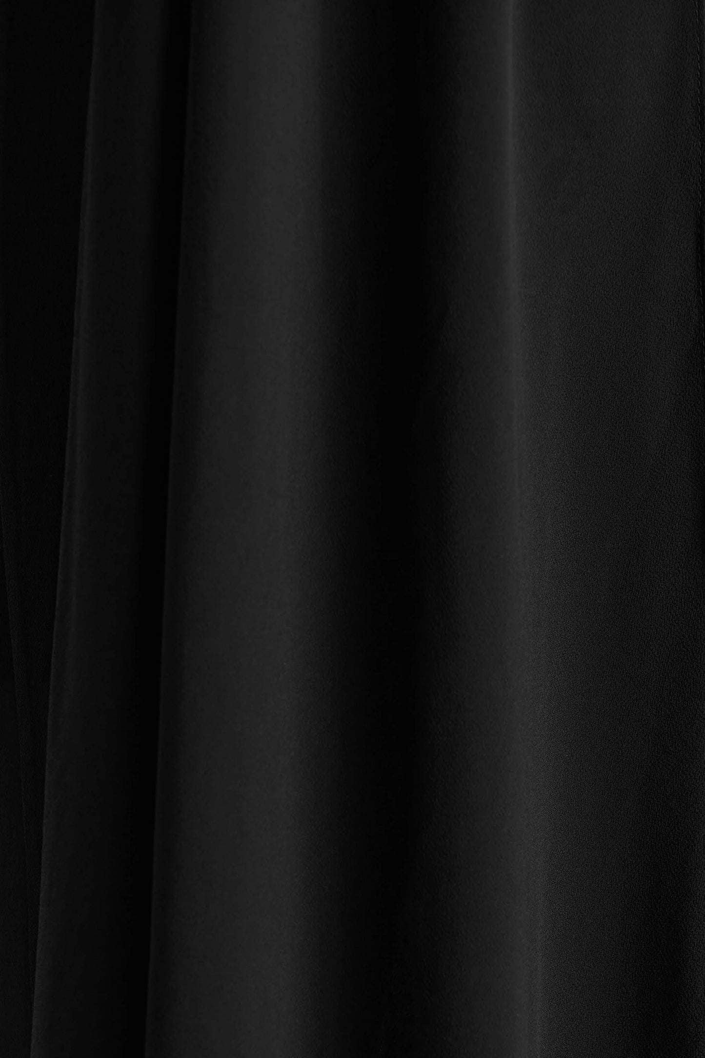 Unpredictable Black High-Neck Maxi Dress With Back Cape Detail