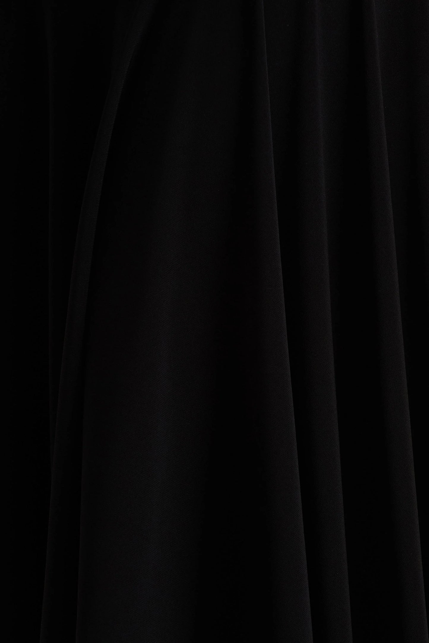 Isola Black Asymmetric-Neck Midi Dress With Hanky-Hem